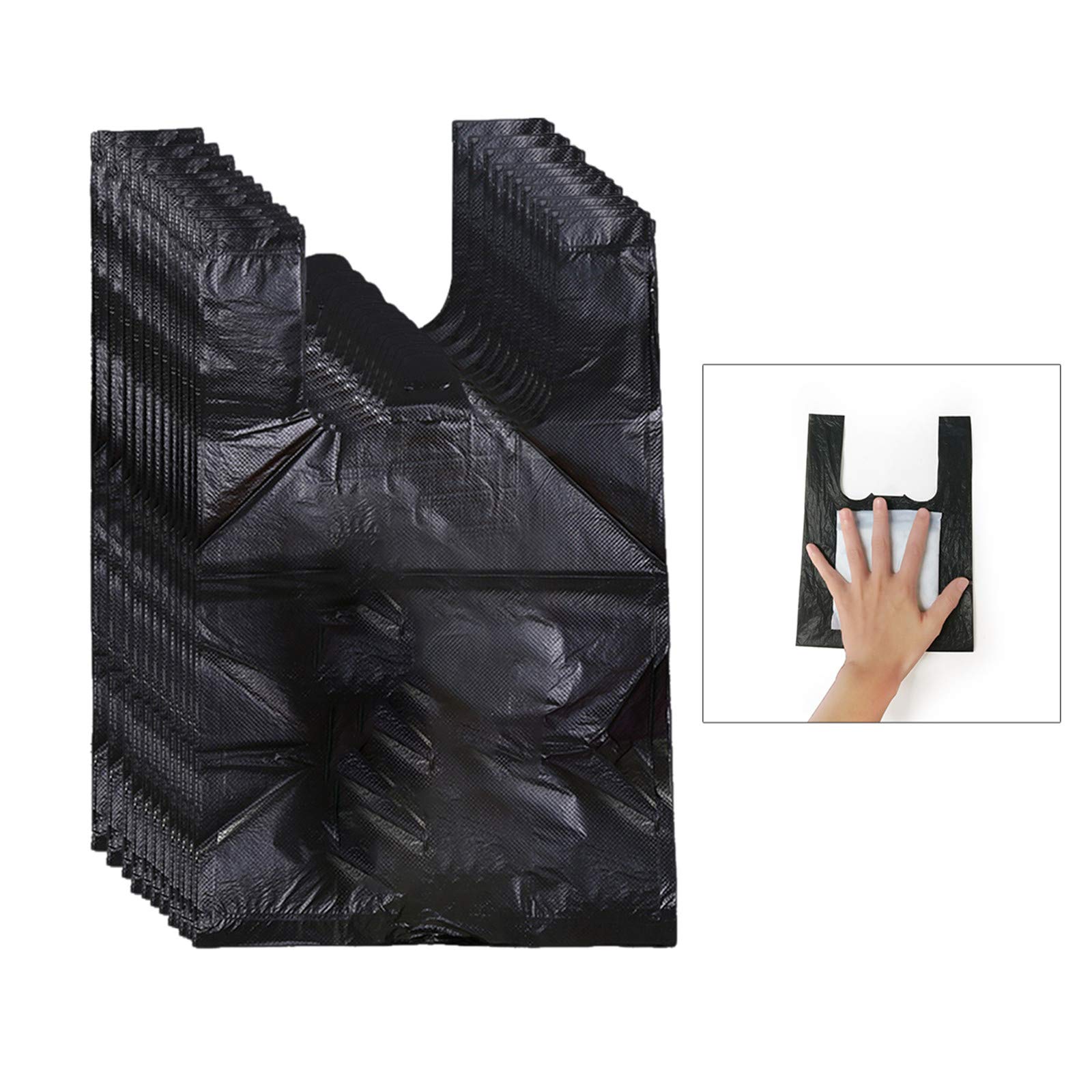 Sanitary Napkin Disposal Bags 200 Count - Discreet Feminine Hygiene Waste Bags with Handles for Women | Travel, Home & Public Restroom Use - Black