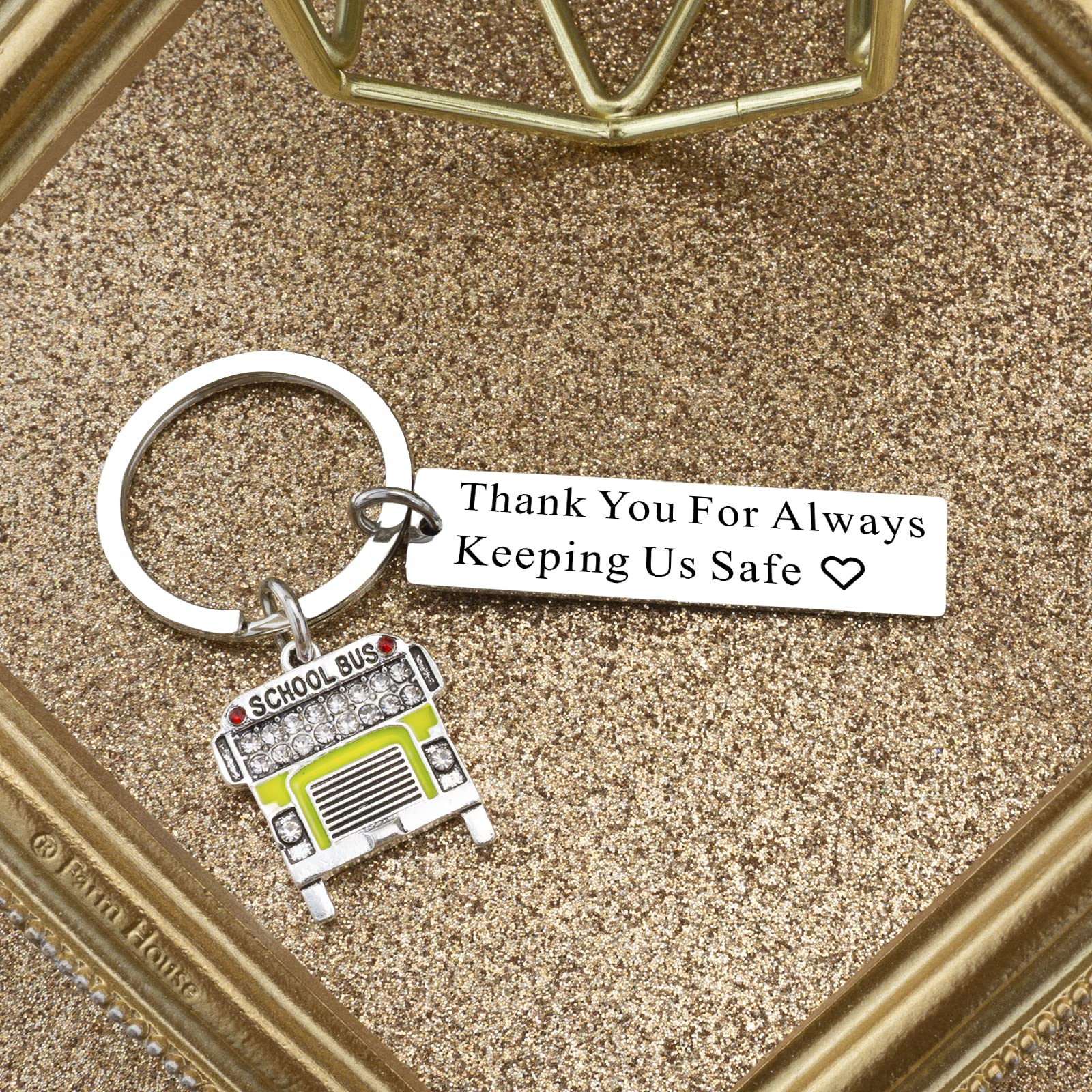 School Bus Driver Keychain Gift for Women - Christmas & Retirement Appreciation for Teachers & Drivers