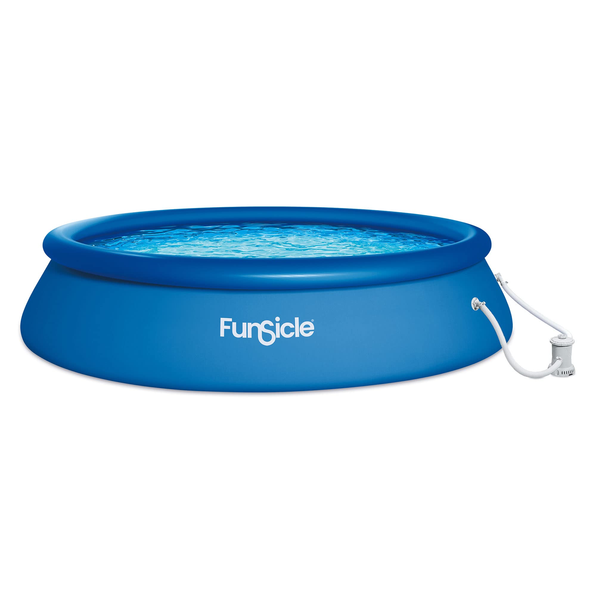 Funsicle 15ft x 36in Quick-Set Inflatable Round Above Ground Swimming Pool Set with Filter Pump & Type D Cartridge Filter - Blue | Outdoor Backyard Family Fun, Summer Cooling, Kids Water Play