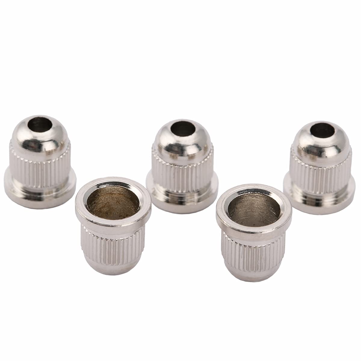 Musiclily Pro 13.2mm Steel Bass String Ferrules - Nickel String Through Body Ferrules for 4/5 String Electric Bass (Set of 5) - Perfect for Guitar Repair & Bass Upgrades