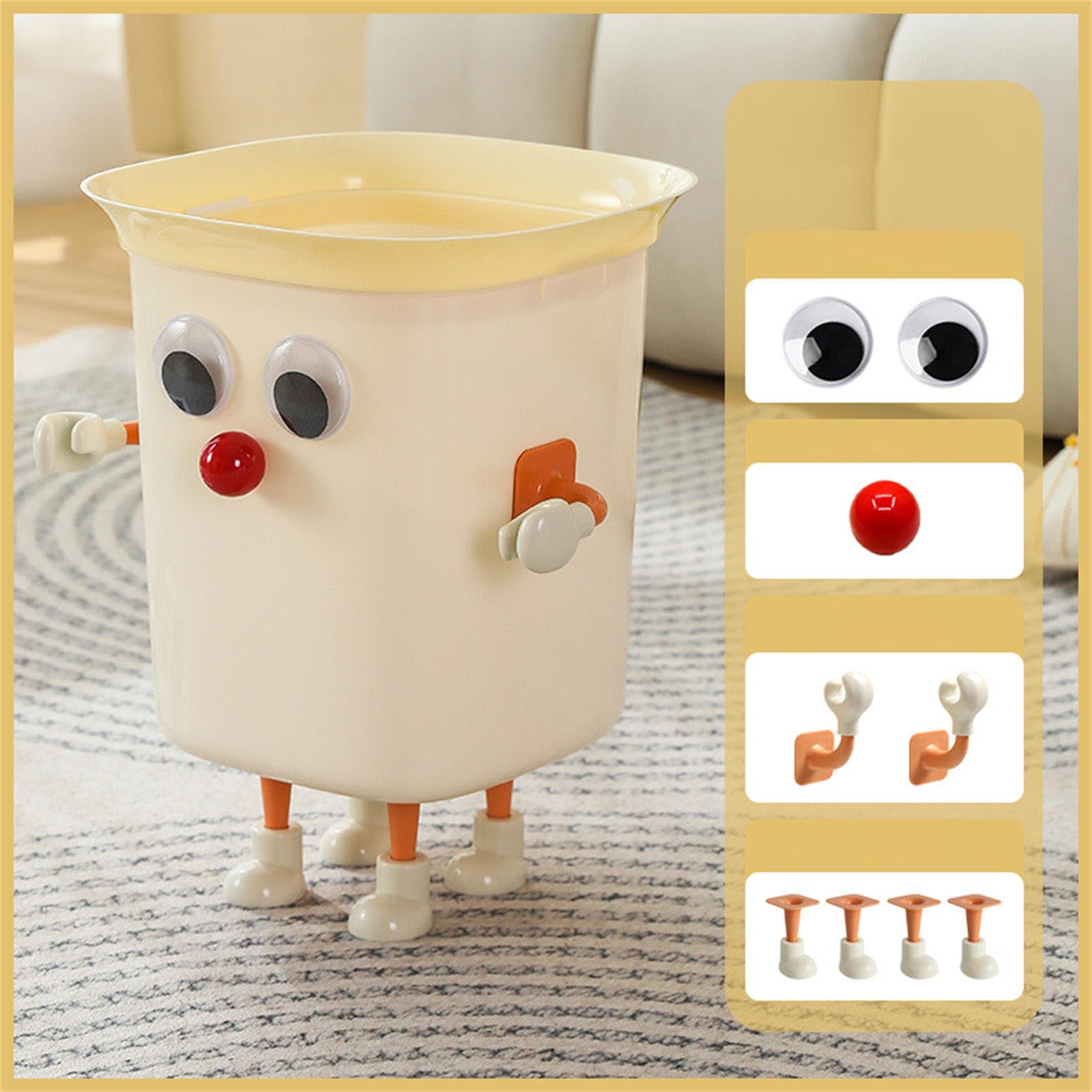 Funny Large Eye Trash Bin - DIY Kitchen Garbage Can for Office, Kids Bedroom, Bathroom & Home Decor | Eco-Friendly Waste Container for Organizing Spaces