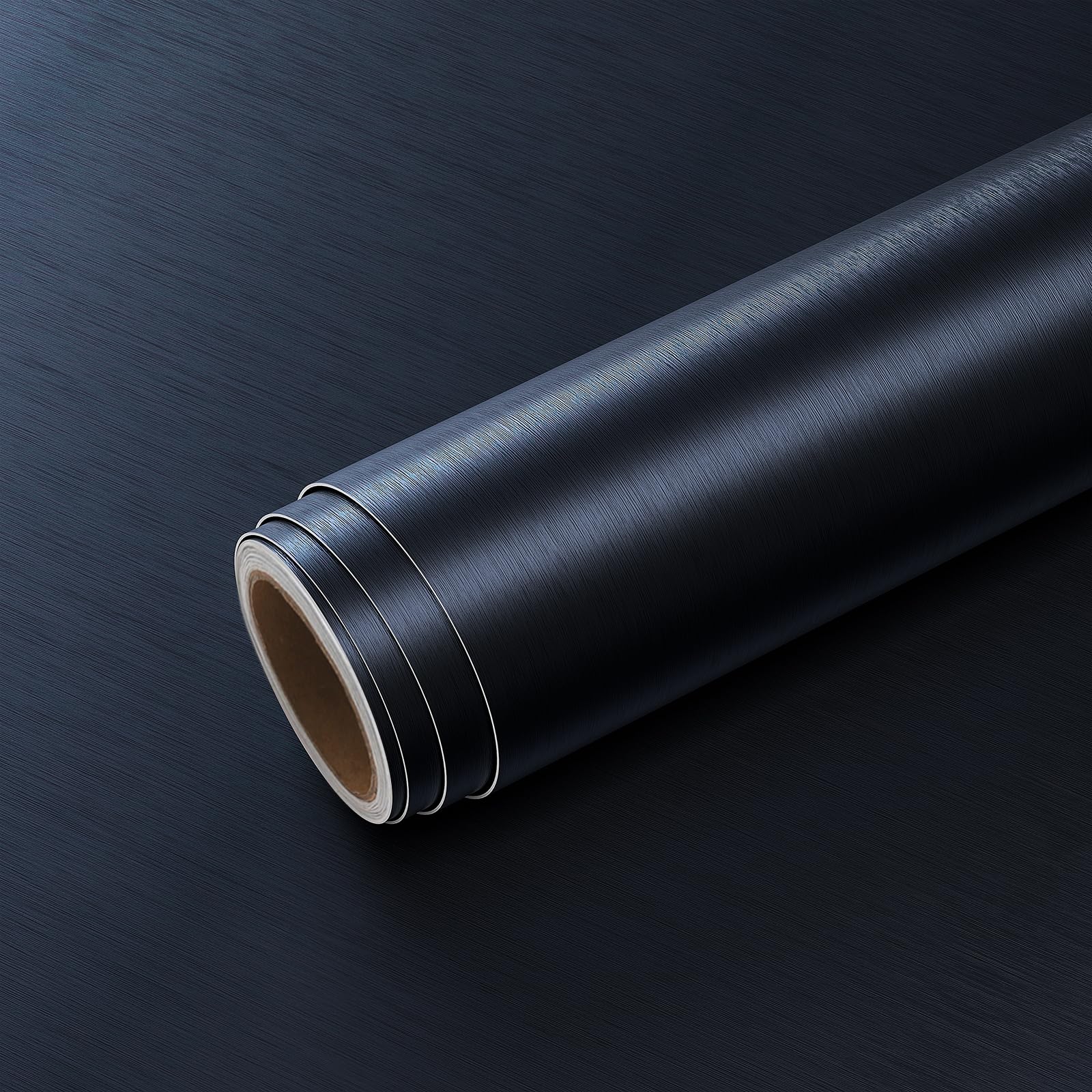 VEELIKE Brushed Blue Stainless Steel Contact Paper - 15.7''x118'' Heavy Duty Peel & Stick Removable Wallpaper for Appliances, Fridge, Dishwasher & Kitchen Backsplash | Durable Metallic Finish for Home Decor & DIY Projects