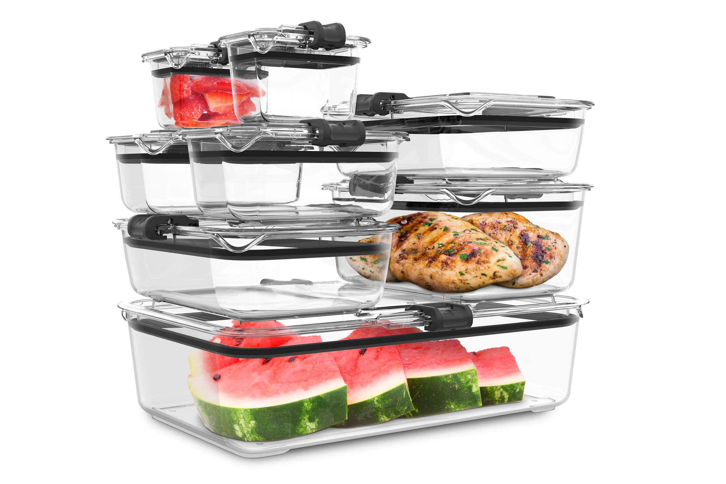 13 Cup BPA-Free Tritan Food Storage Container with Secure Latch Lock - Airtight & Leakproof for Meal Prep, Leftovers & Pantry Organization - Clear Plastic Kitchen Storage Bin for Home & Office Use