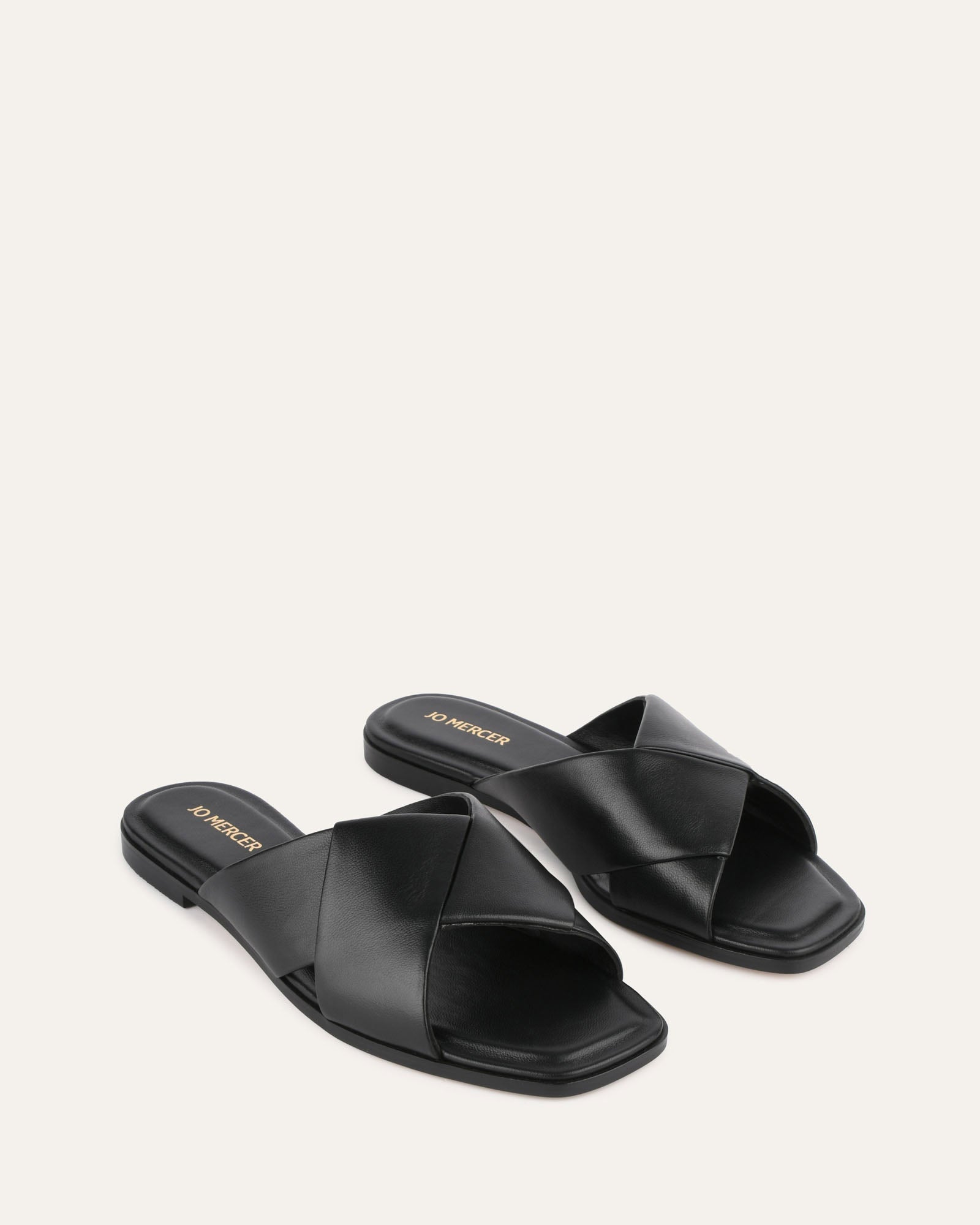 CYRA Flat Sandals for Women - Black Leather Strappy Comfortable Summer Sandals - Perfect for Beach, Vacation & Casual Outings
