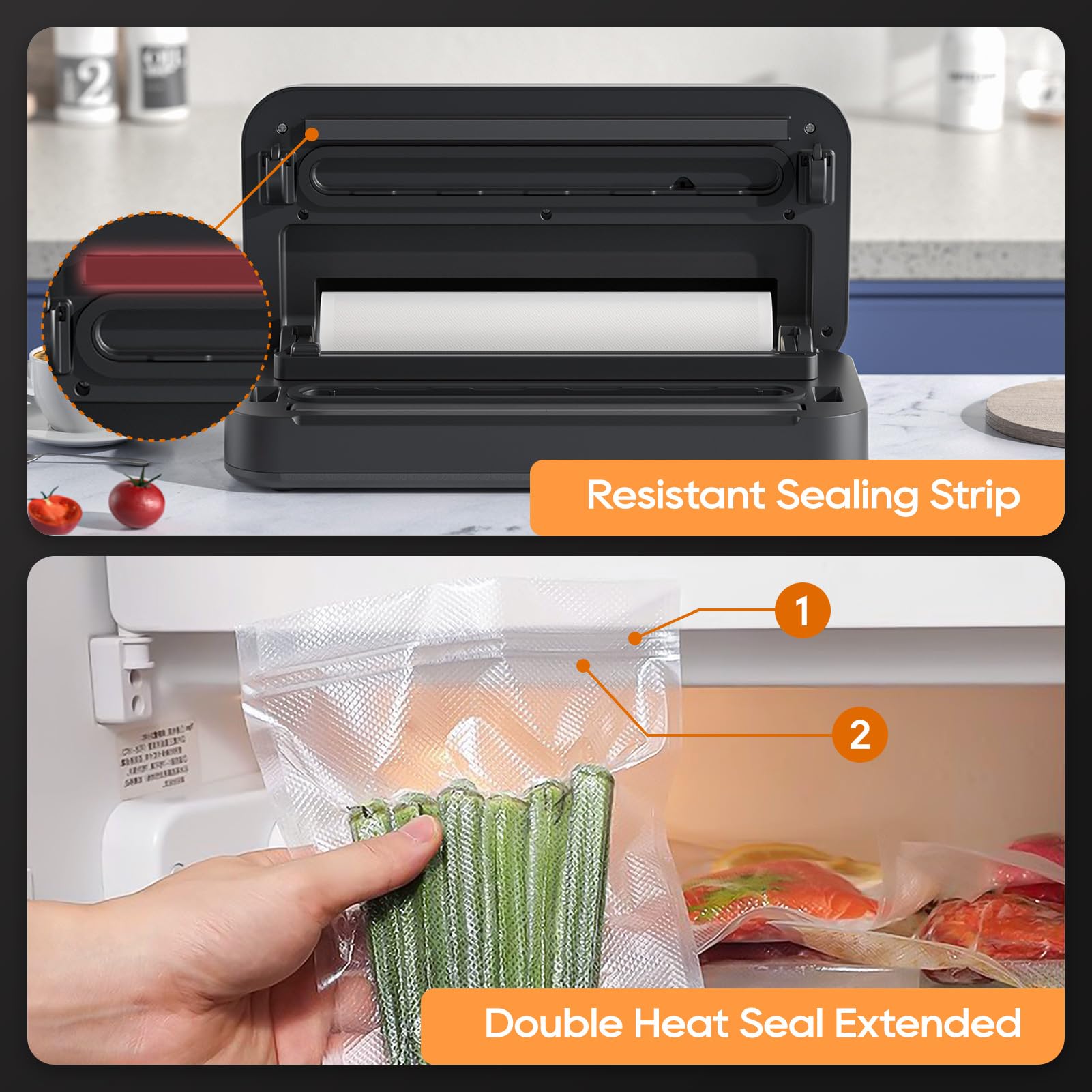 **Powerful 90Kpa Liquid Vacuum Sealer Machine for Food – Double Heat Seal, Built-in Cutter & Bag Storage, Removable Drip Tray | Ideal for Liquid, Dry & Moist Foods | Includes 2 Vacuum Bag Rolls | Perfect for Meal Prep, Sous Vide & Food Preservation**