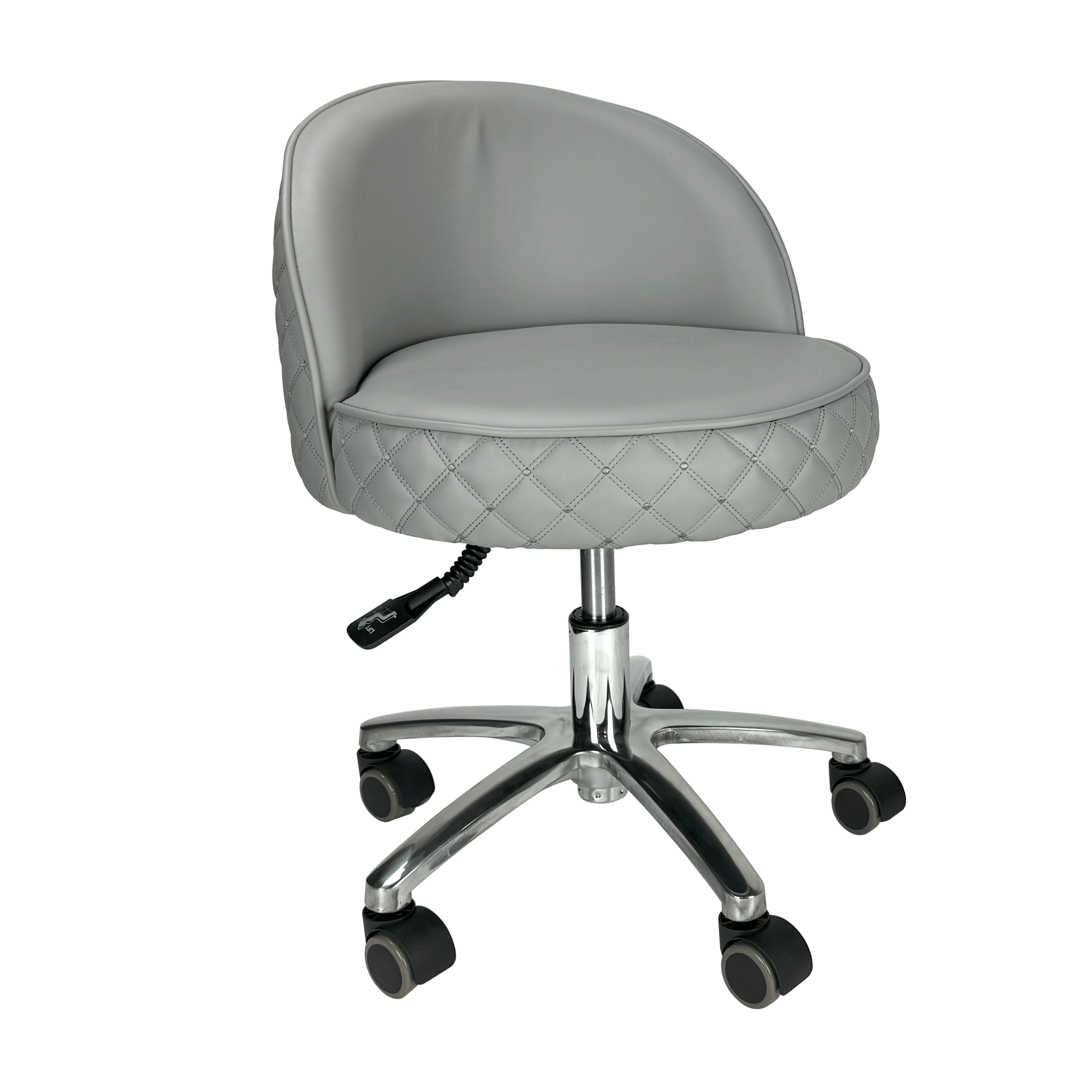 FIORI Ergonomic Nail Technician Stool for Pedicure & Manicure - Adjustable Rolling Stool with Back Support for Salon, Spa & Home Use