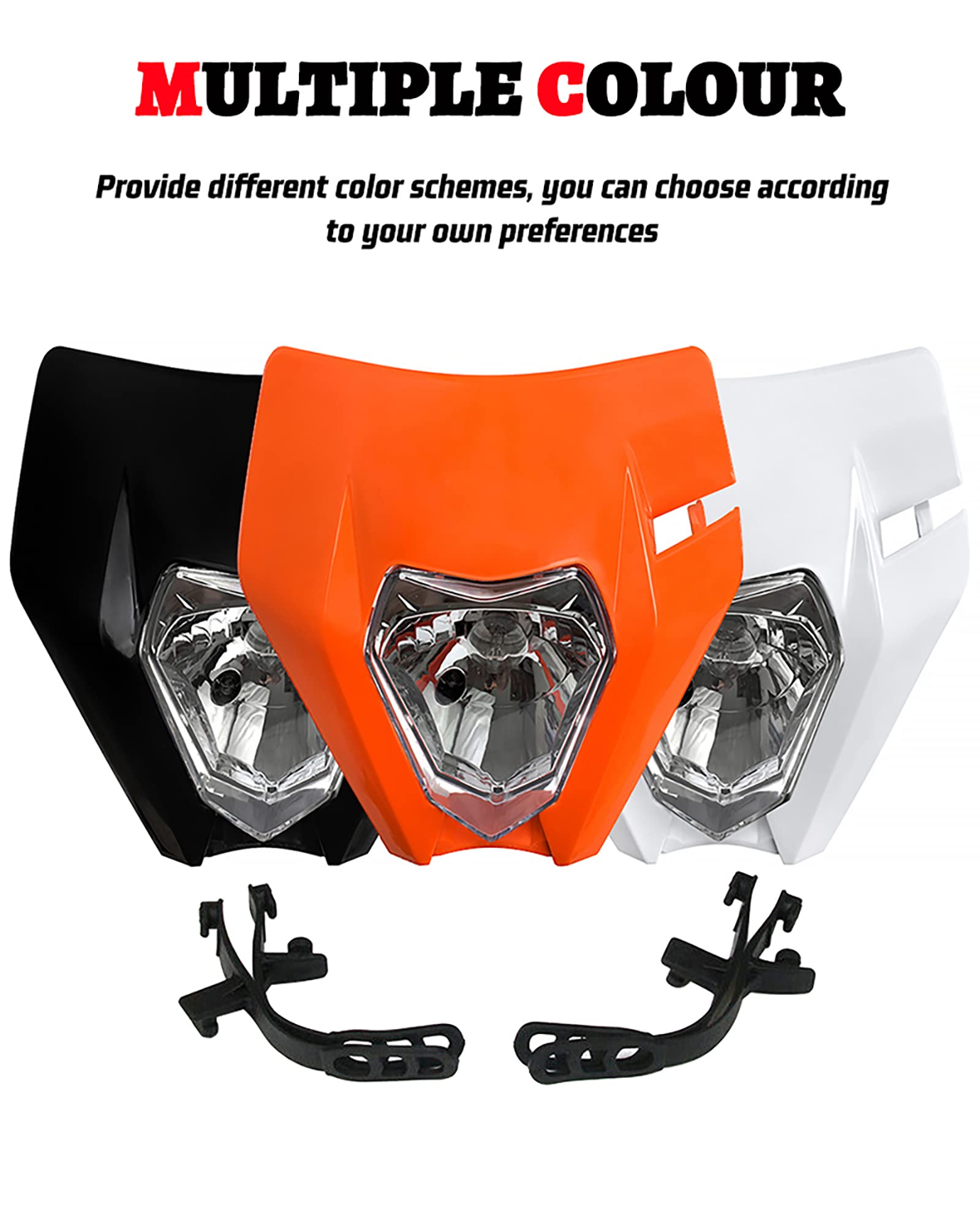 Universal Dirt Bike Headlight Kit - White LED Motorcycle Headlamp for Pit Bikes & Off-Road Riding | Night Trail & Adventure Lighting Accessory