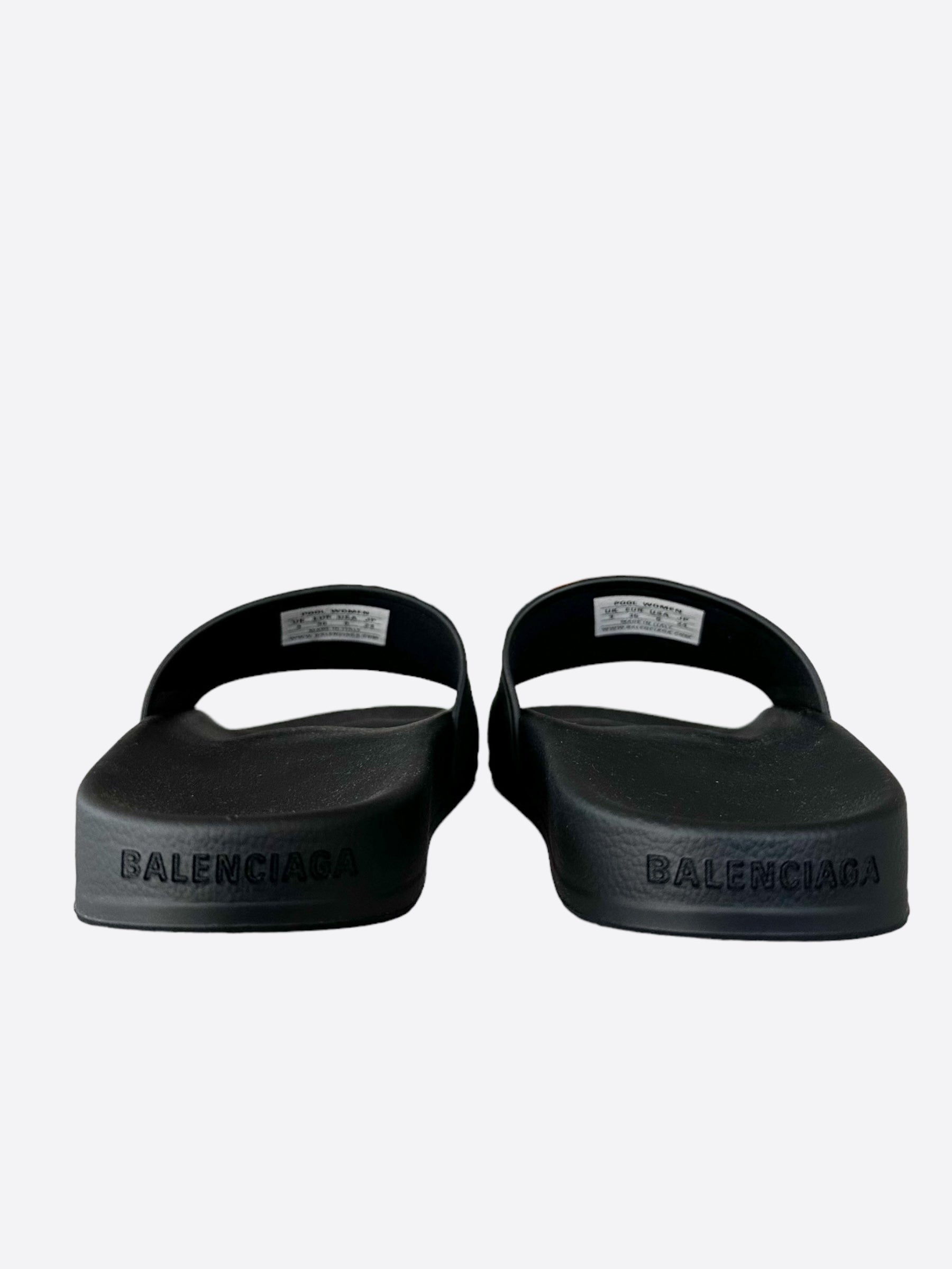 Balenciaga Black & White BB Women's Slides | Comfortable Luxury Sandals for Women | Perfect for Beach, Pool & Summer Outfits
