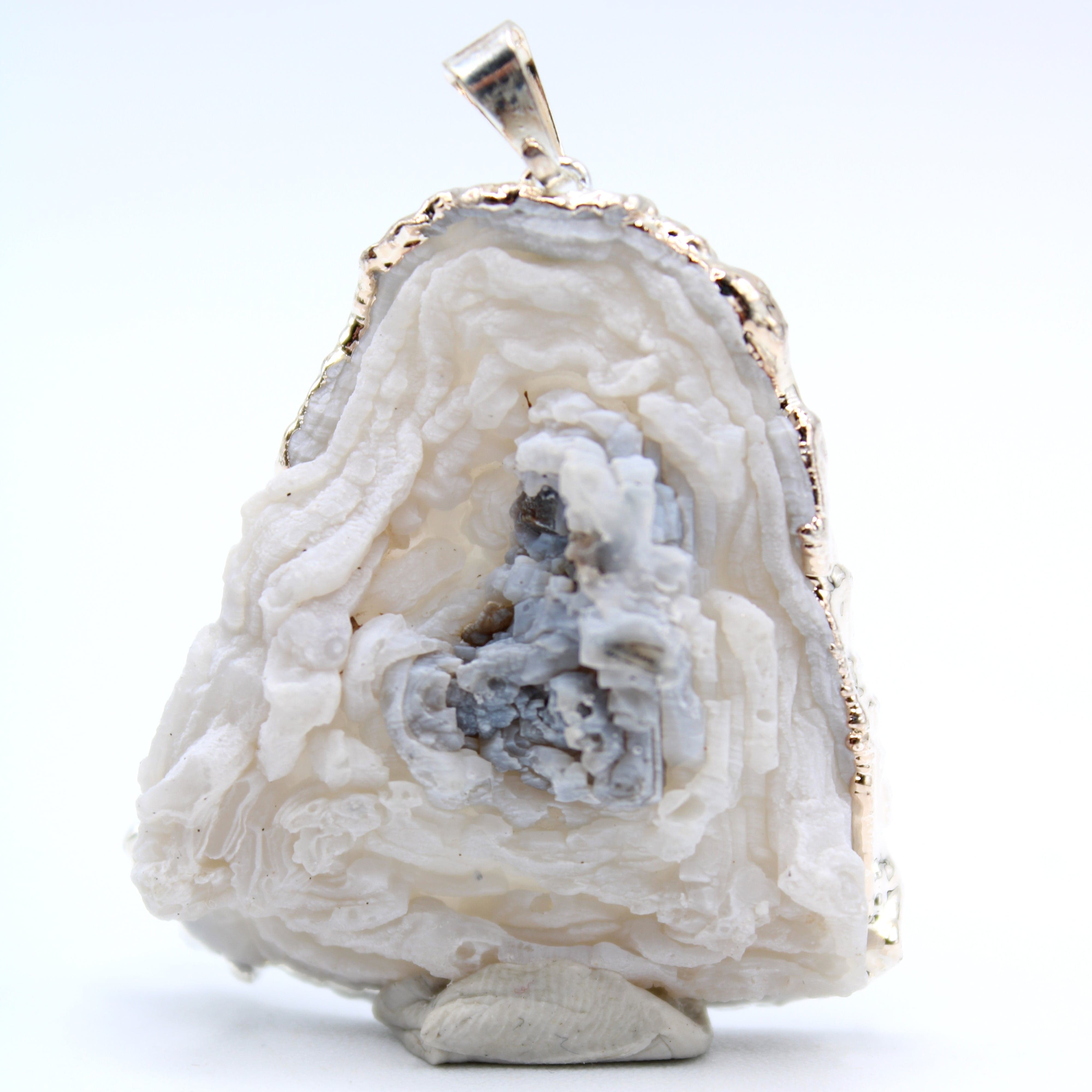 Natural Chalcedony Conchive Pendant Necklace for Women - Elegant Gemstone Jewelry Gift for Birthday, Anniversary & Special Occasions | Perfect for Boho, Beach & Everyday Wear