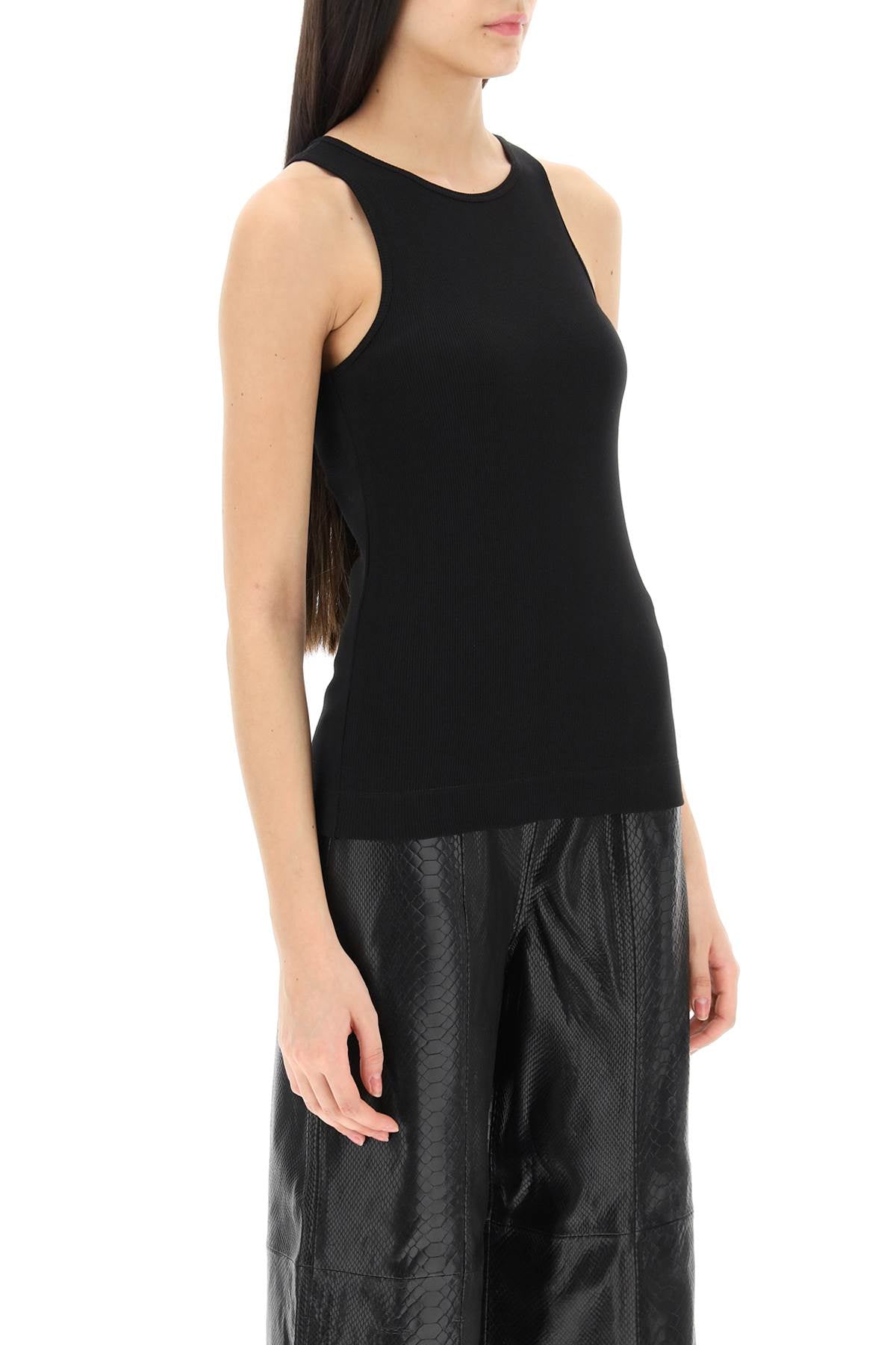 By Malene Birger Ribbed Organic Cotton Tank Top for Women - Comfortable & Stylish Summer Essential for Casual Wear, Layering, and Beach Outfits