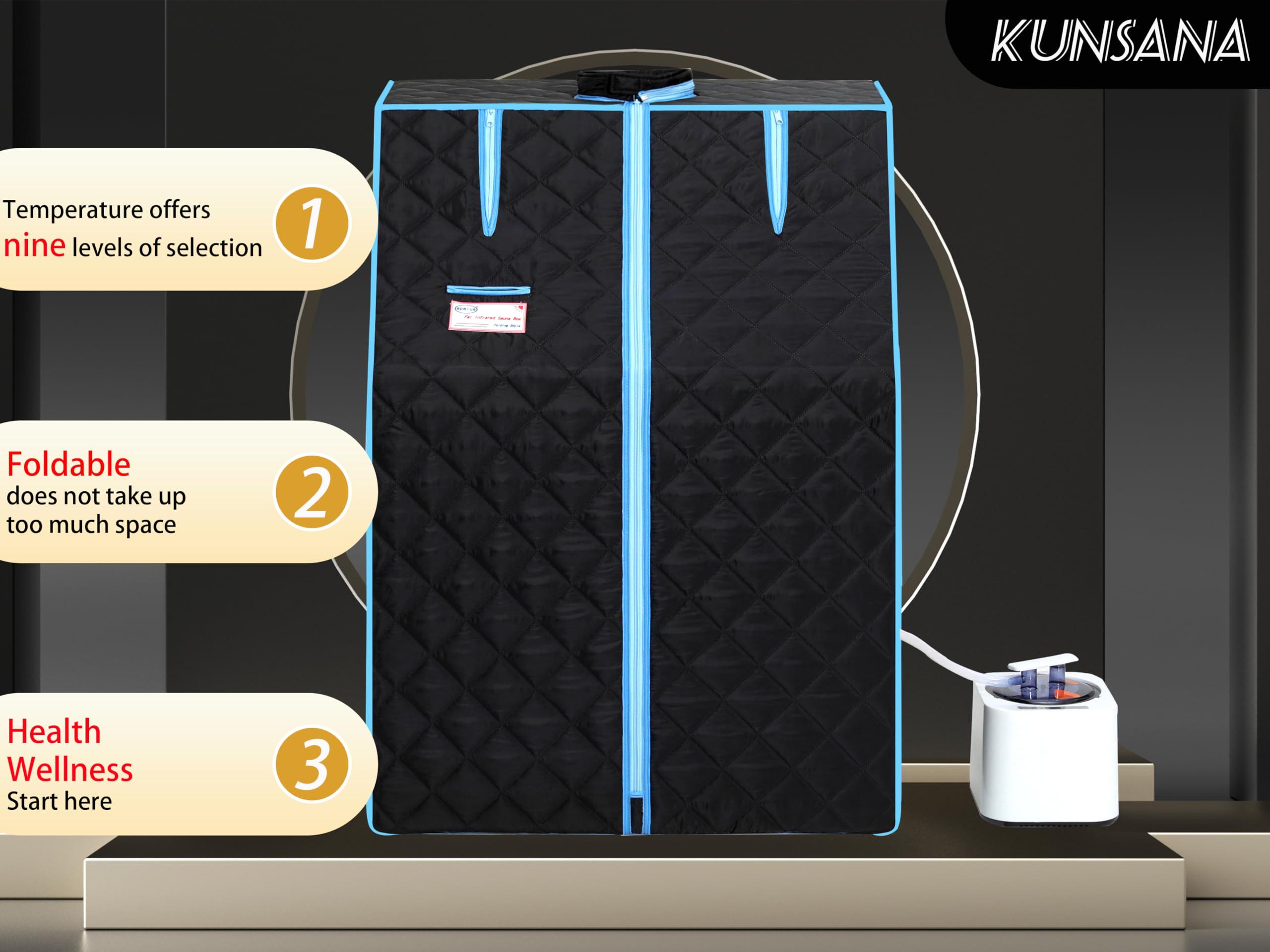 Portable Home Sauna Tent - 2.2L Personal Steam Sauna with 1000W Generator, 60-Min Timer & Foldable Chair for Relaxation, Detox & Home Spa Therapy