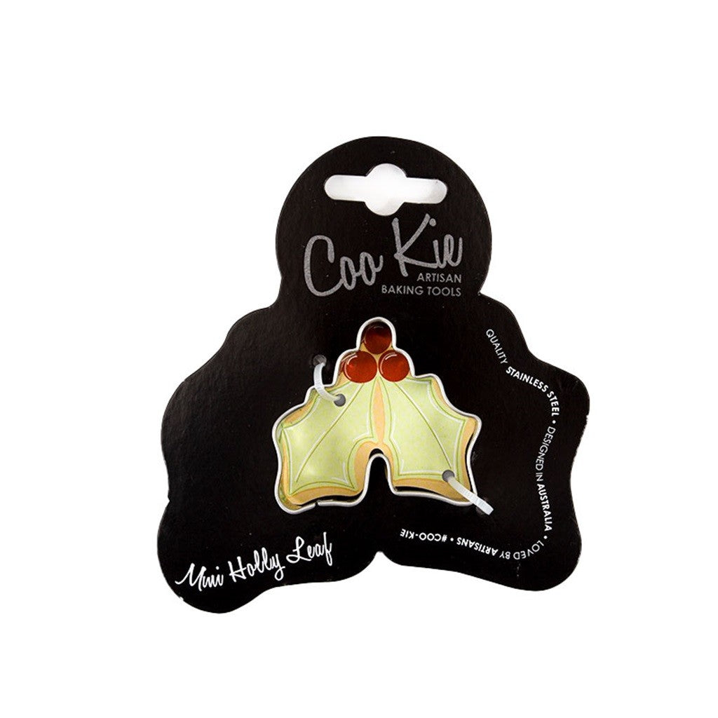 Mini Holly Leaf Cookie Cutter Set - Stainless Steel Christmas Baking Tools for Holiday Cookies, Gingerbread, Sugar Cookies - Perfect for Christmas, Thanksgiving & Winter Baking Decorations