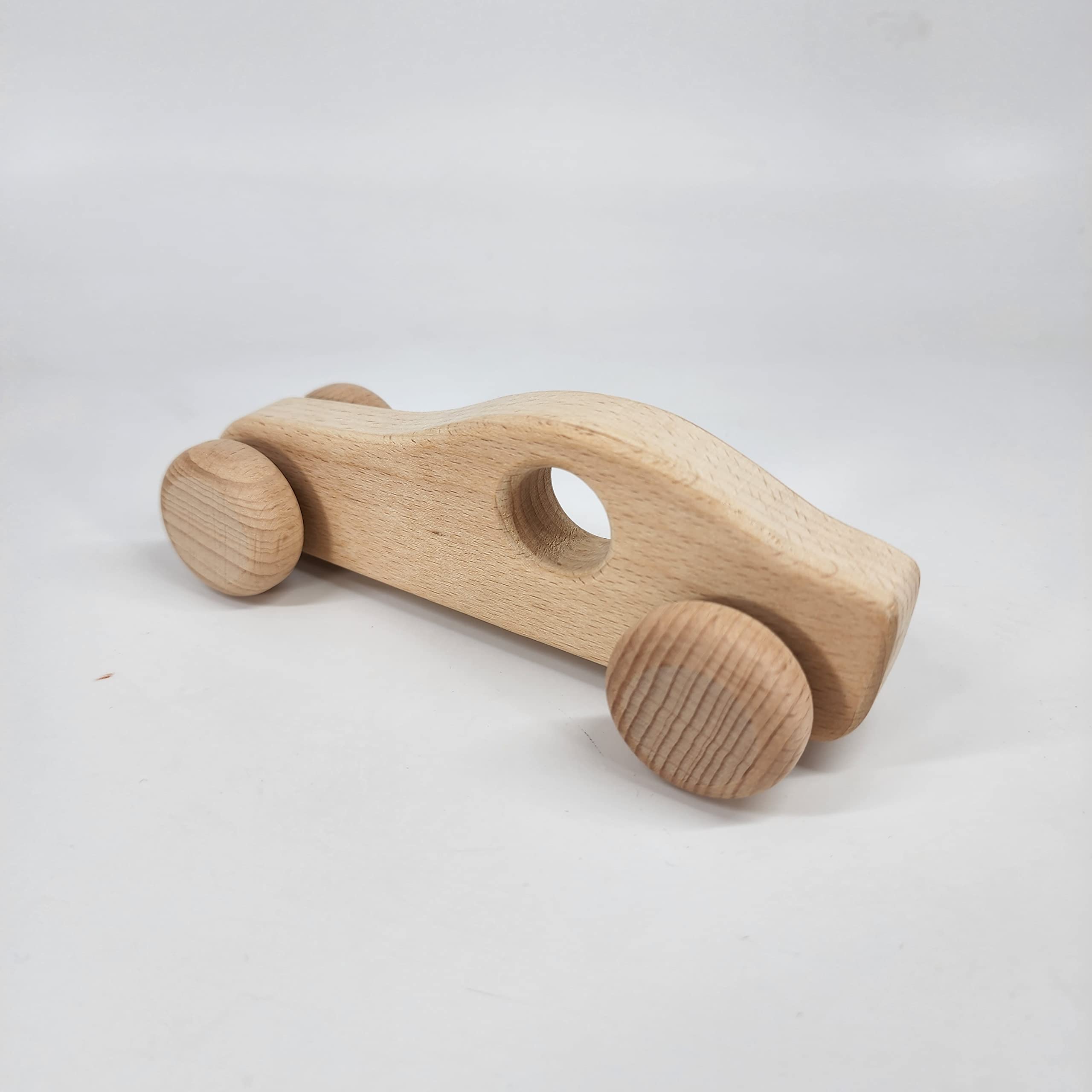 2 Pack Wooden Cars for Toddlers & Babies - Montessori Baby Rattles & Teething Toys - Perfect for Early Learning, Sensory Play & Travel Entertainment