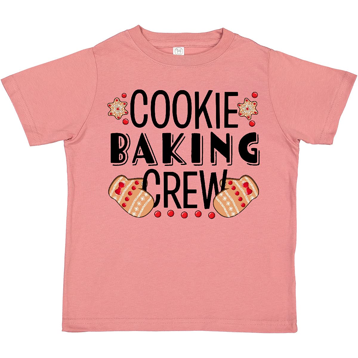 Inktastic Christmas Cookie Baking Crew Toddler T-Shirt with Oven Mitts - Fun Holiday Baking Outfit for Kids
