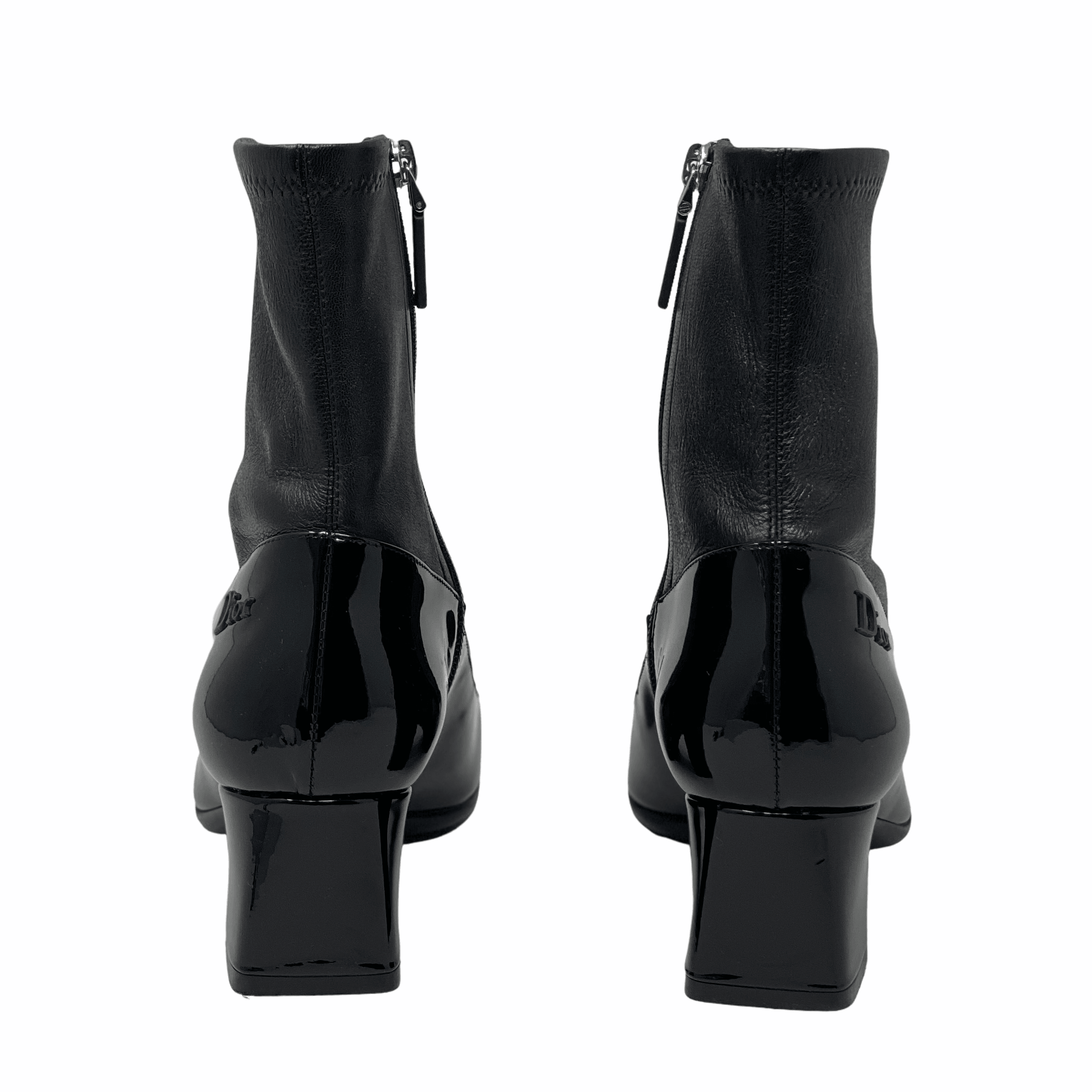 Dior Black Stretch Ankle Boots Women's Size 36.5 - Fashionable Pointed Toe Booties for Office, Party & Night Out