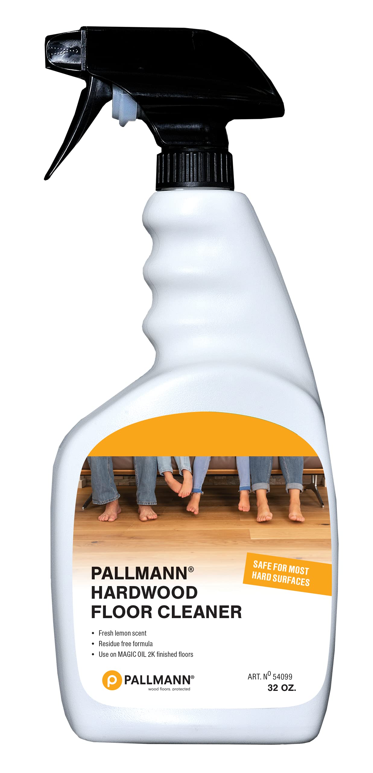 Pallmann Hardwood Floor Cleaner - 32oz Spray Bottle for Wood Floors - Safe & Effective Cleaning Solution for Home, Office & Shine Maintenance