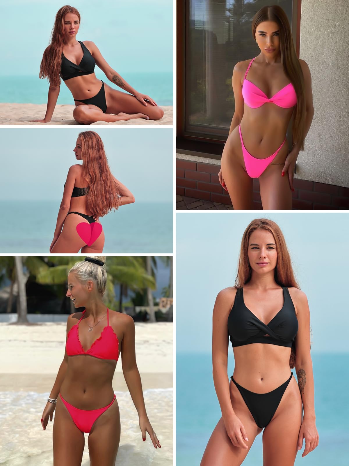 RELLECIGA Women's Adjustable High Cut Thong Bikini Bottom - Sexy Swimwear for Beach, Pool & Vacation - Plus Size & Cheeky Coverage Options