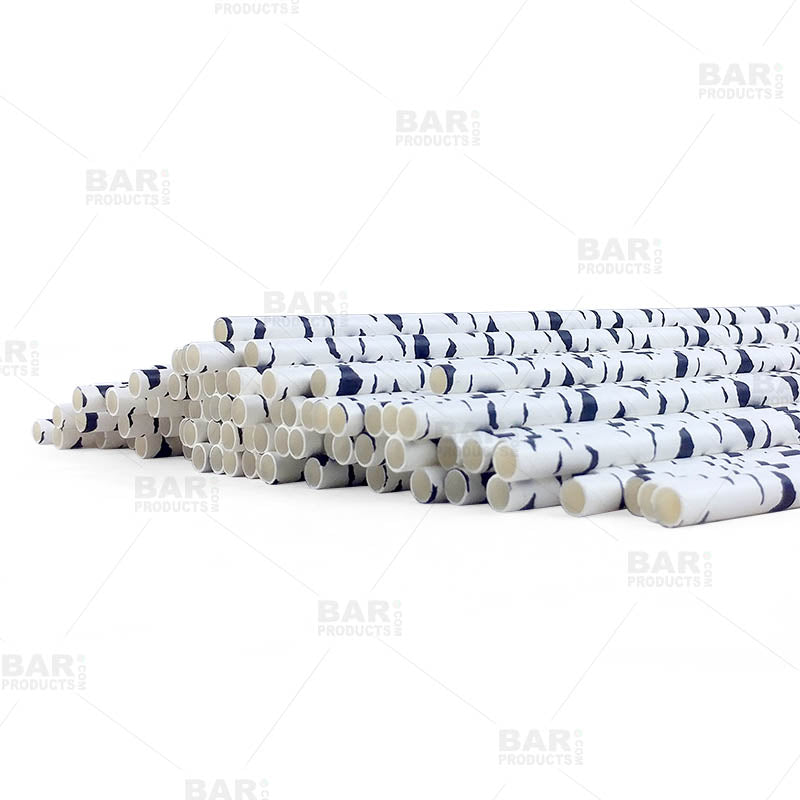 BarConic® Eco-Friendly Biodegradable Paper Straws - Birch Wood Design, 100 Pack - Perfect for Parties, Restaurants & Sustainable Living