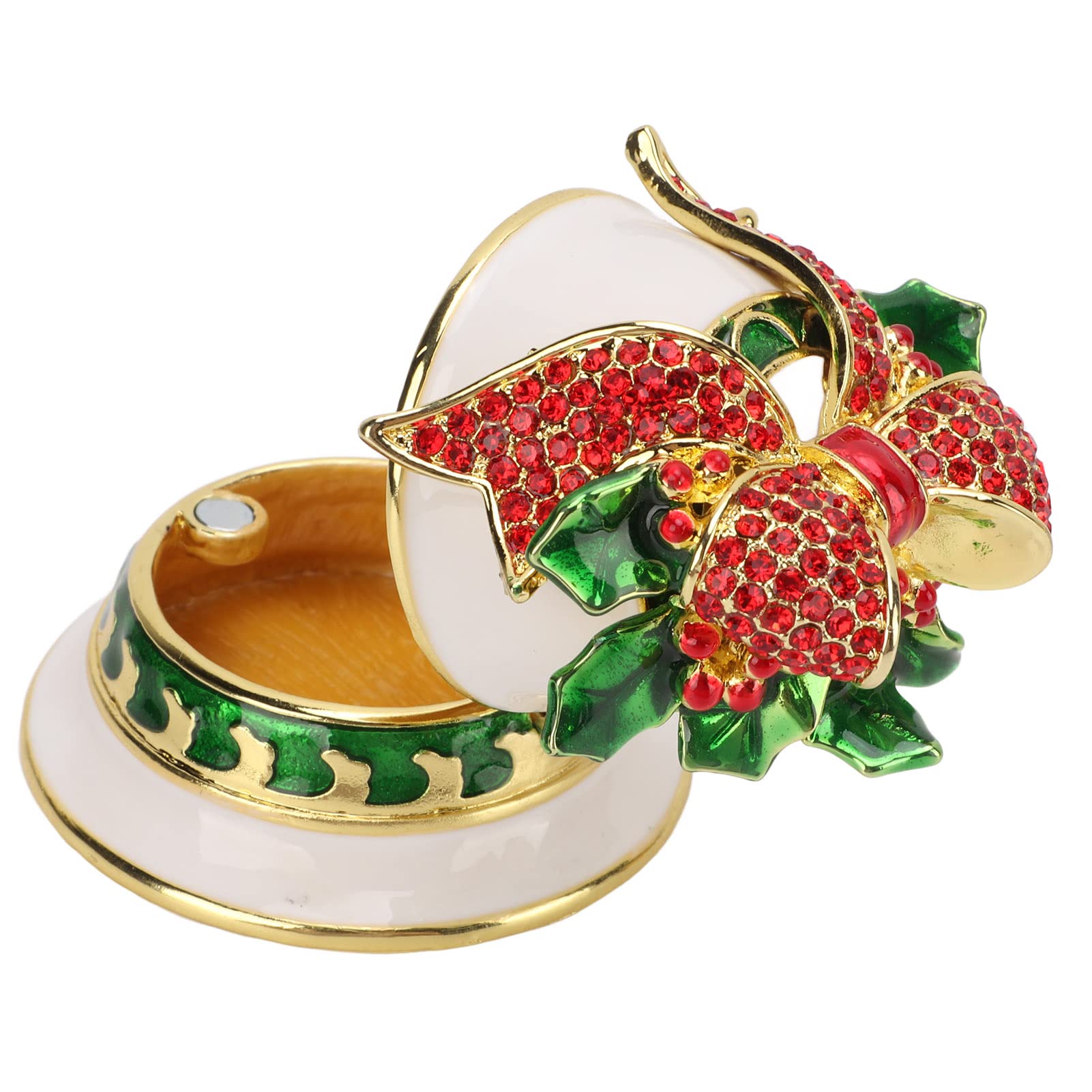 Naroote Zinc Alloy Jewelry Box with Bowknot Bell - Elegant Storage for Rings, Necklaces & Earrings | Perfect for Home Decor, Gift Giving and Jewelry Organization
