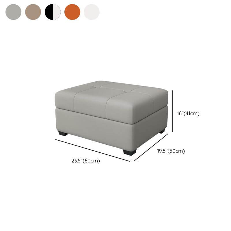 Modern Faux Leather Rectangle Storage Ottoman - Small Size Footrest Stool for Women (35-40) - Perfect for Living Room, Bedroom & Home Office