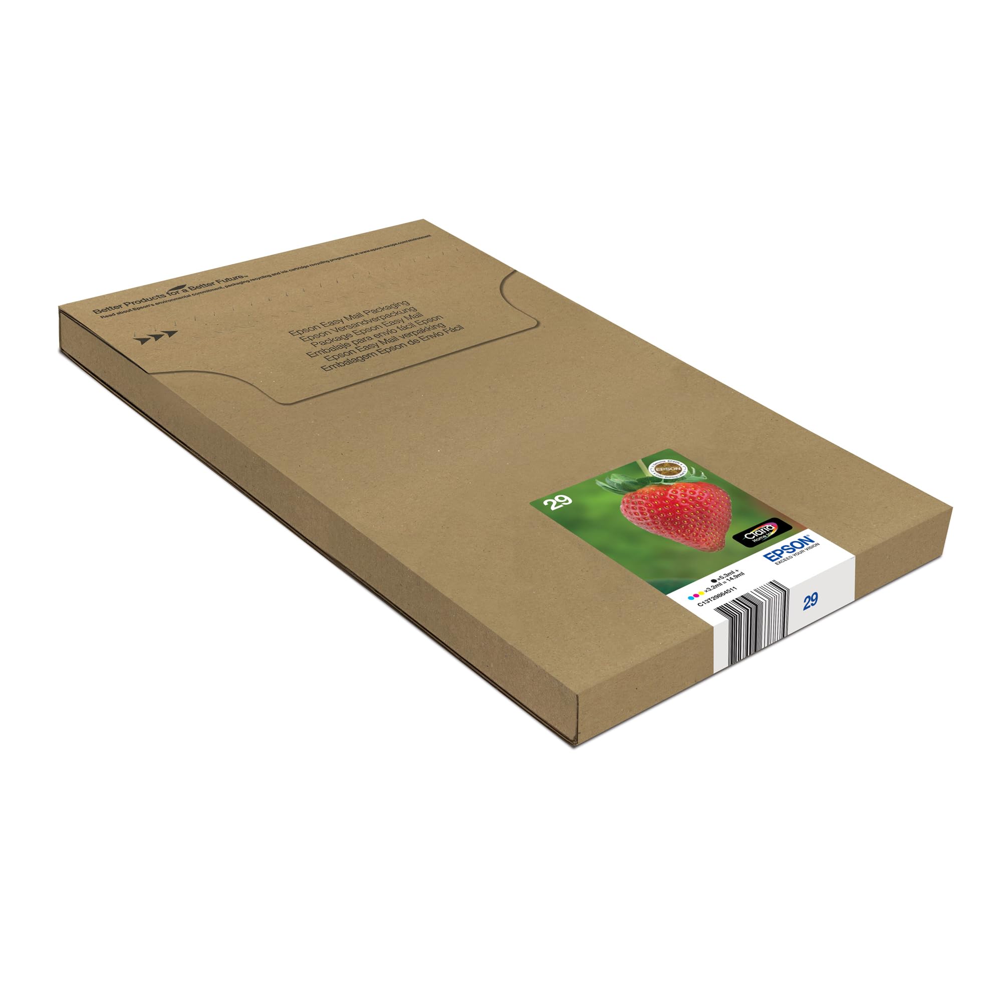 Epson 29 Strawberry Genuine Multipack Ink Cartridges - 4 Colors, Eco-Friendly Packaging, Claria Home Ink for Printers | Perfect for Home Office, School Projects & Photo Printing