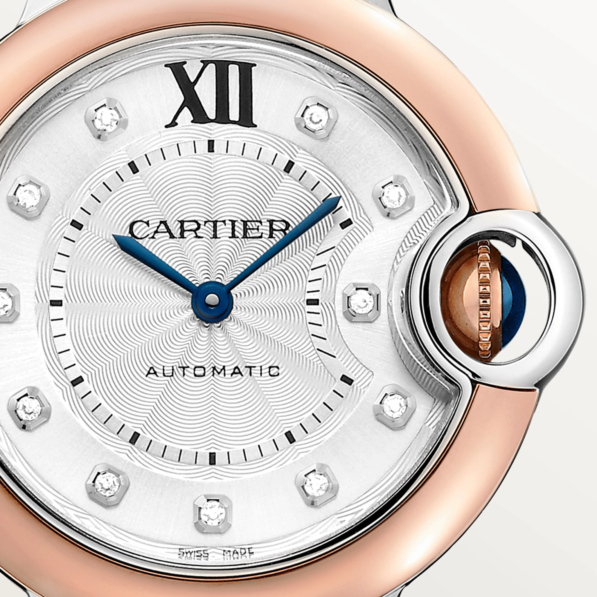Cartier Ballon Bleu 33mm Women's Watch - Stainless Steel & Rose Gold with Diamonds | Luxury Dress Watch for Women, Perfect for Weddings, Parties & Special Occasions