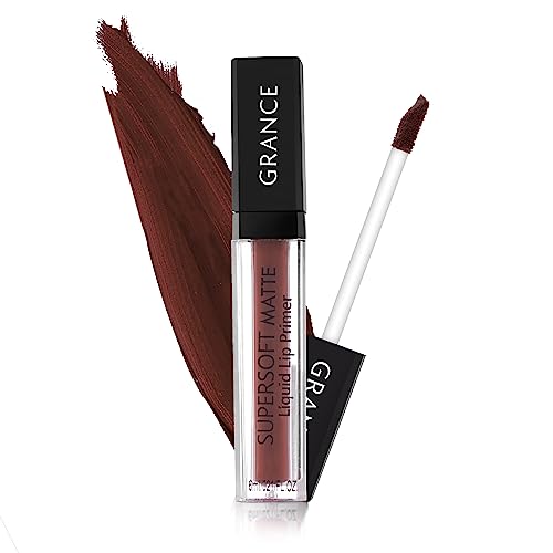 GRANCE Supersoft Matte Liquid Lipstick - Long Lasting 16H, Smudge Proof, Creamy Texture (Shade: Coffee Syrup) | Perfect for Daily Wear, Parties & Special Occasions