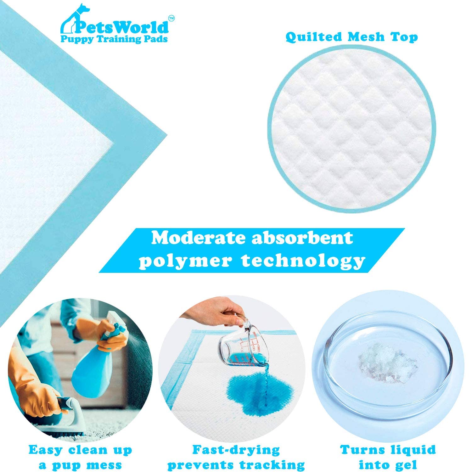 PETSWORLD Mega-Sized Dog Pee Pads (40