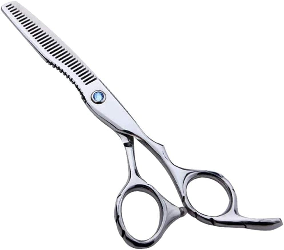 Professional 6-inch Barber Scissors Set - Hairdressing Shears with Flat & Tooth Blades for Precision Hair Cutting - Salon & Home Use (Silver)