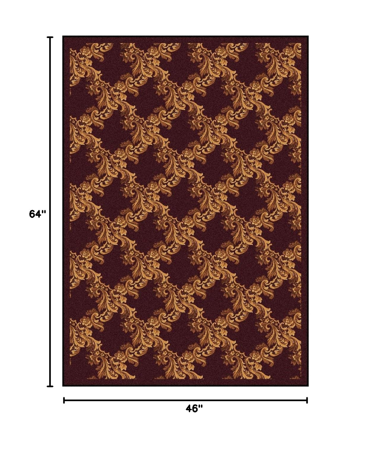 Joy Carpets Any Day Matinee Corinth Theater Area Rug - Burgundy Red - Perfect for Living Room, Bedroom, and Home Theater Decor