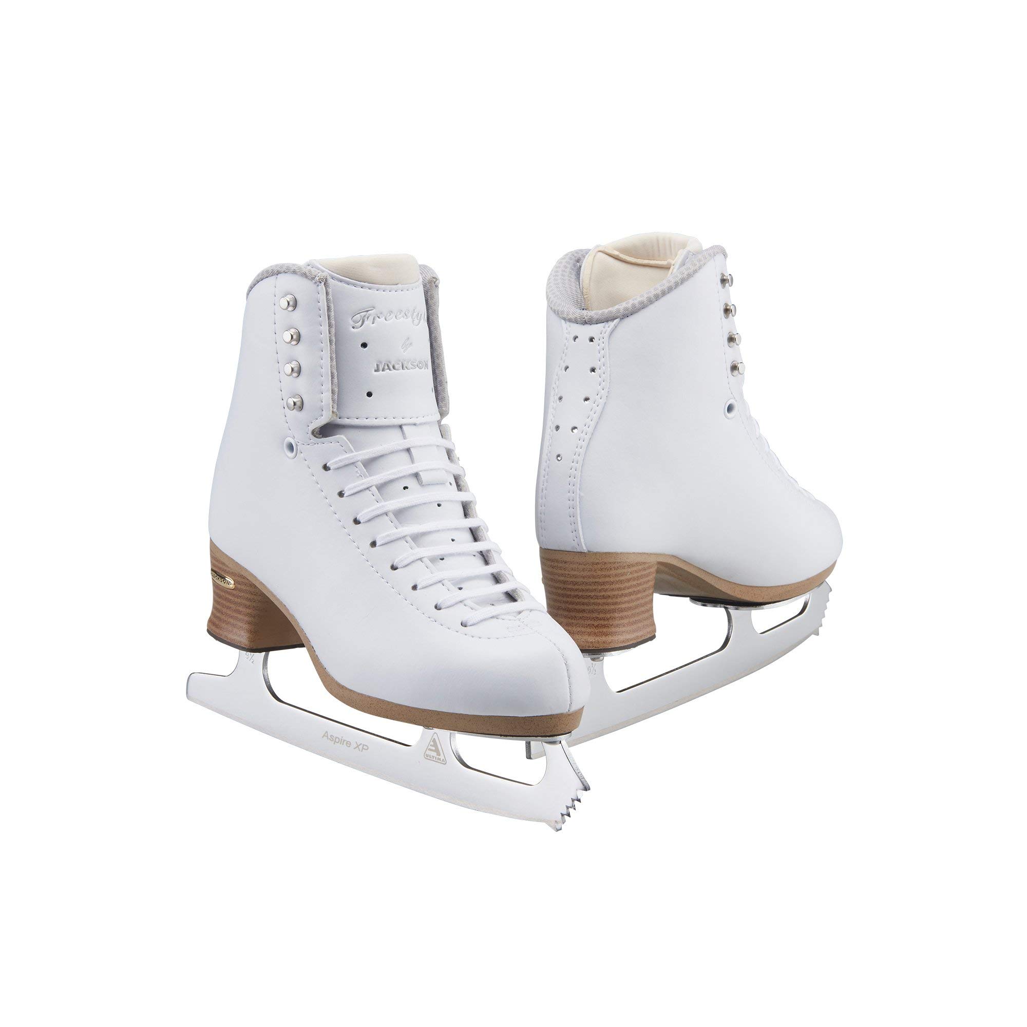 Jackson Freestyle Women's/Girls Figure Ice Skates - Size 7.5 Regular Width - White - Perfect for Competitive Skating & Ice Dancing Practice