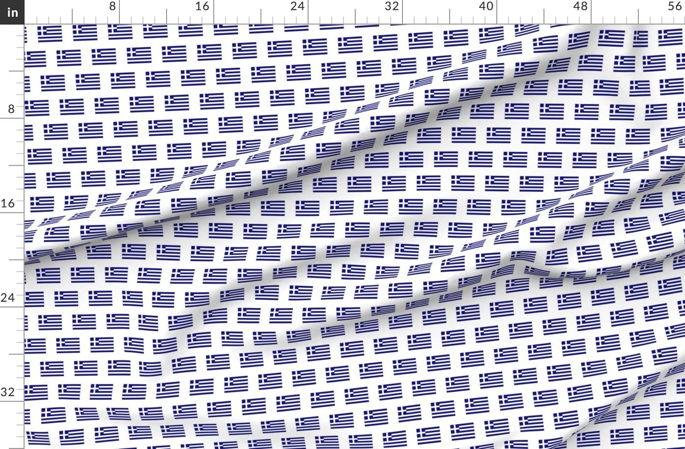 Greek Flag Printed Fleece Fabric by The Yard - Soft & Durable for Sewing Blankets, Loungewear, DIY No-Sew Projects - Perfect for Home Decor, Crafts & Patriotic Gifts