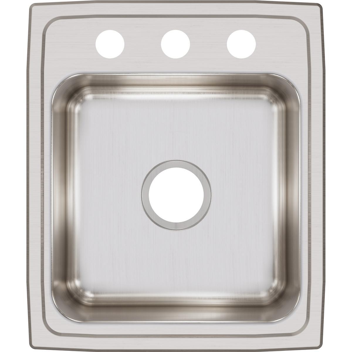 Elkay Lustertone Classic Stainless Steel Single Bowl Drop-in Kitchen Sink 17