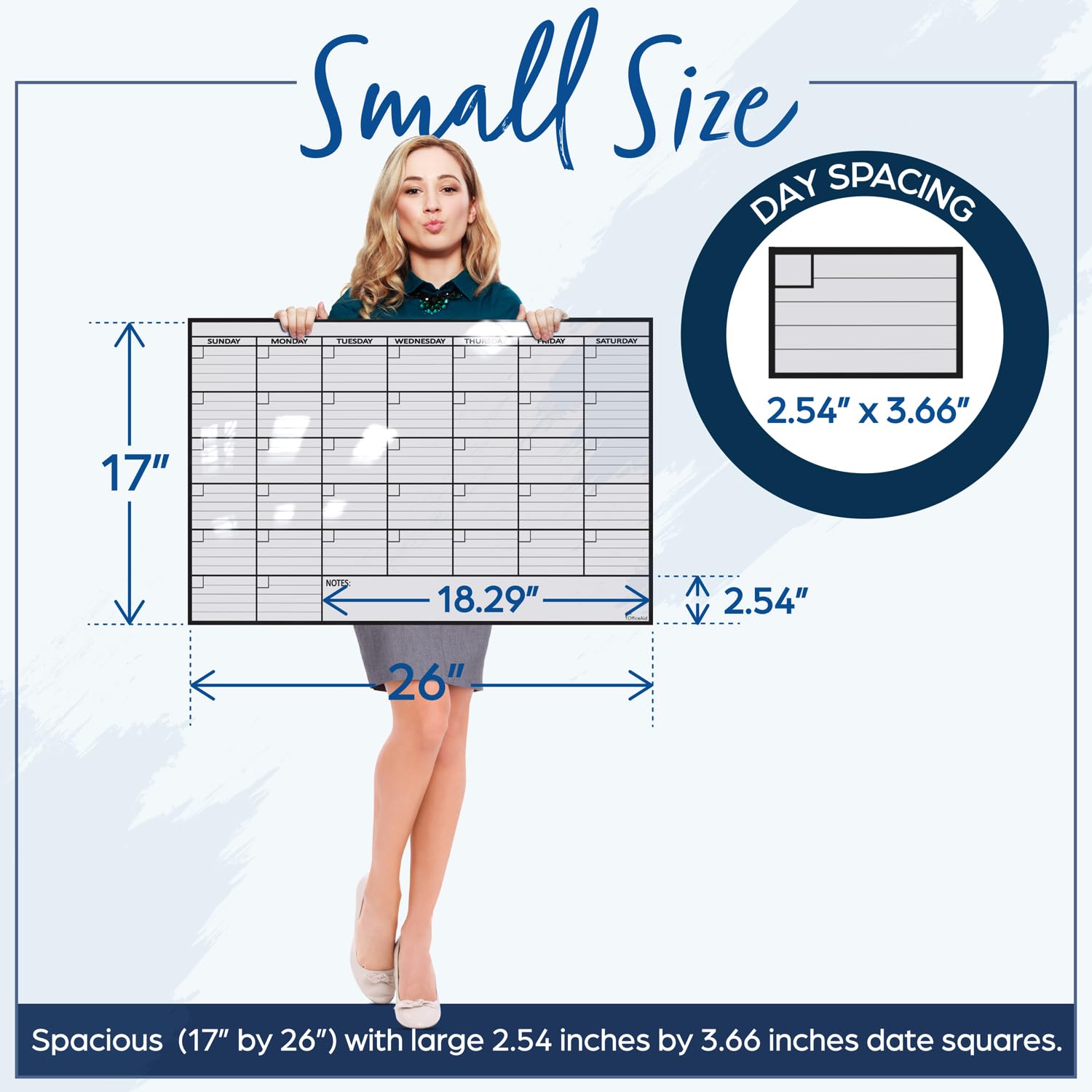 (2 Pack) Small Dry Erase Wall Calendar 17x26 - Undated Reusable Whiteboard Planner for Office, Home & School - Perfect for Scheduling, Planning, and Organizing Tasks