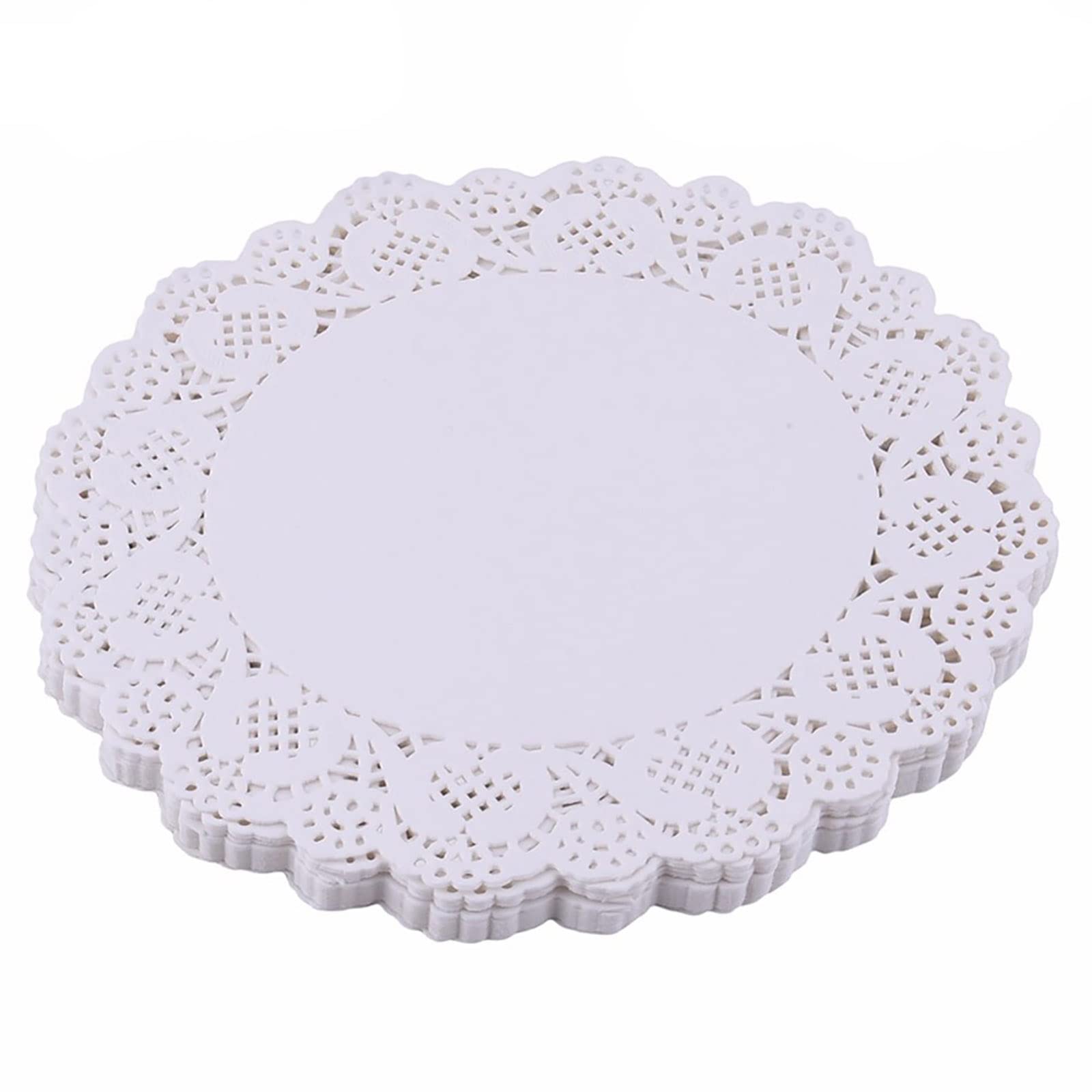 ZOOYOO 100PCS White Lace Paper Doilies - 12 Inch Round Disposable Placemats for Cakes, Desserts, Table Decorations - Perfect for Wedding, Party, Tea Time & Food Display
