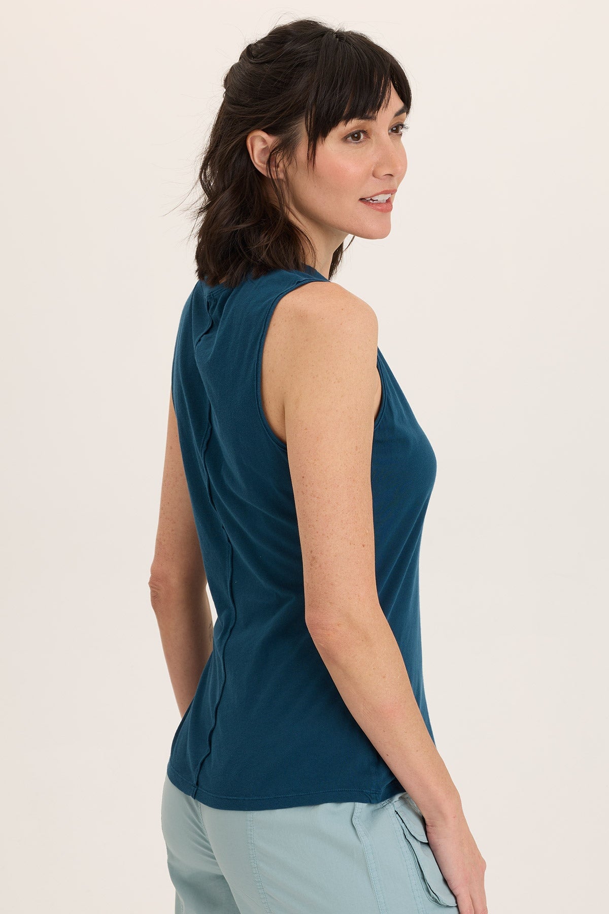 Lunell Jersey Boat Neck Tank Top for Women - Soft Stretchy Casual Sleeveless Shirt - Perfect for Summer, Beach, and Everyday Wear