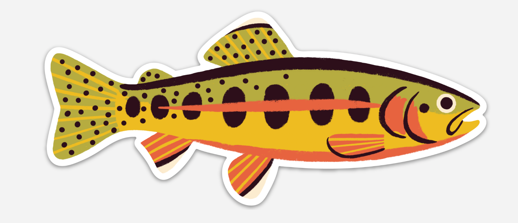 Native Trout Sticker - Waterproof Vinyl Decal for Fishing Gear, Coolers & Outdoor Equipment - Perfect for Anglers & Nature Lovers