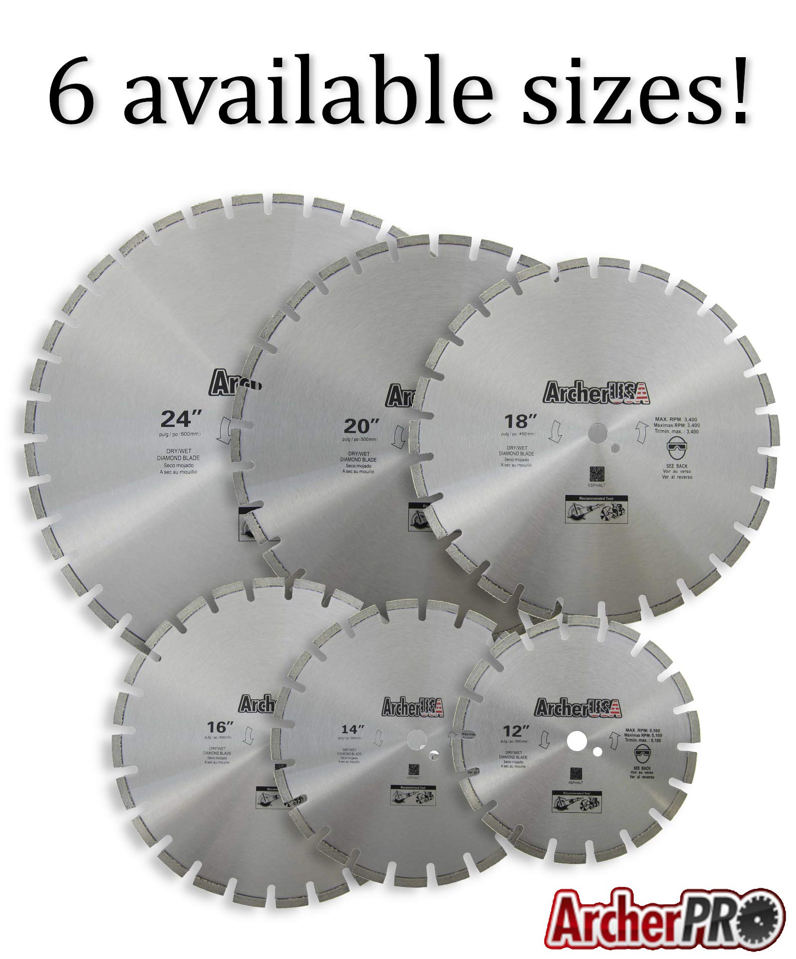 Archer Pro 16-Inch Diamond Saw Blade - Premium Asphalt & Green Concrete Cutting Disc - Ideal for Construction, Road Work & DIY Projects