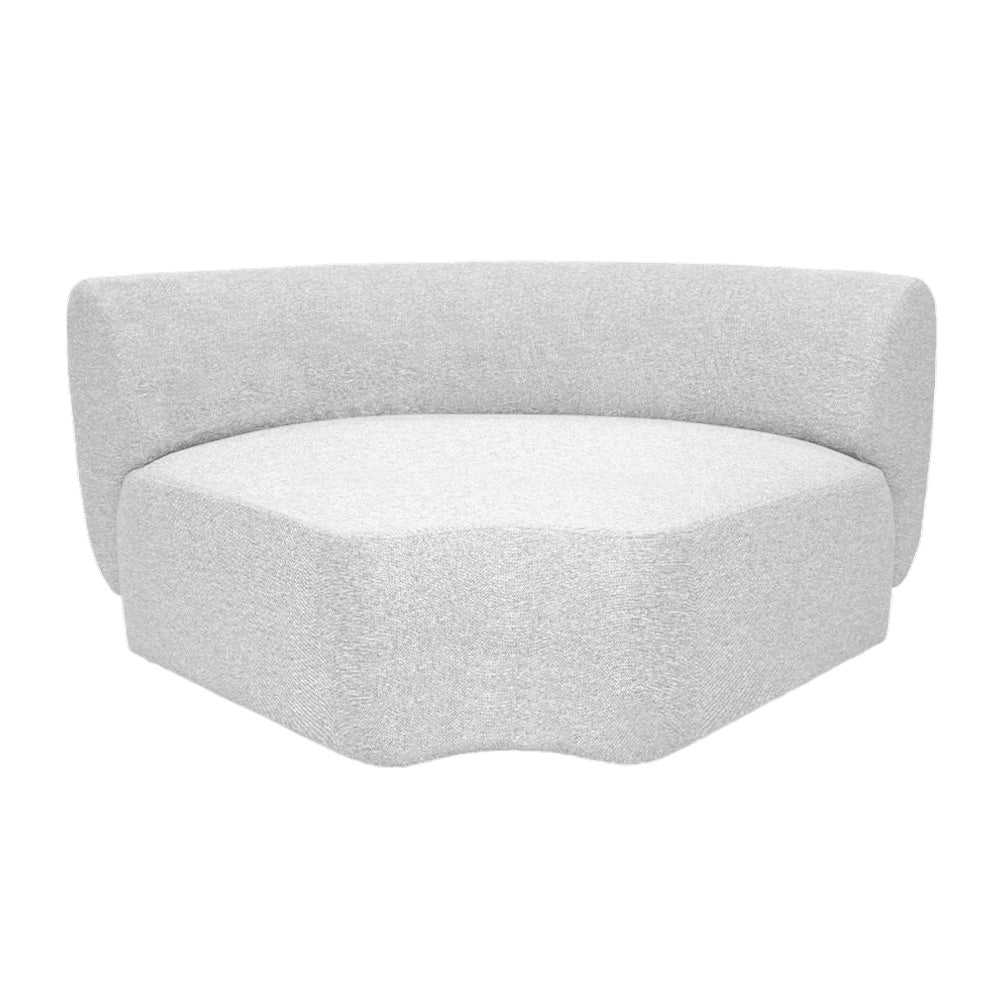Pebble Curve Corner Sectional Chair with EcoClean Fabric - Modern L-Shaped Sofa for Living Room, Lounge, and Office - Durable & Stylish Home Furniture