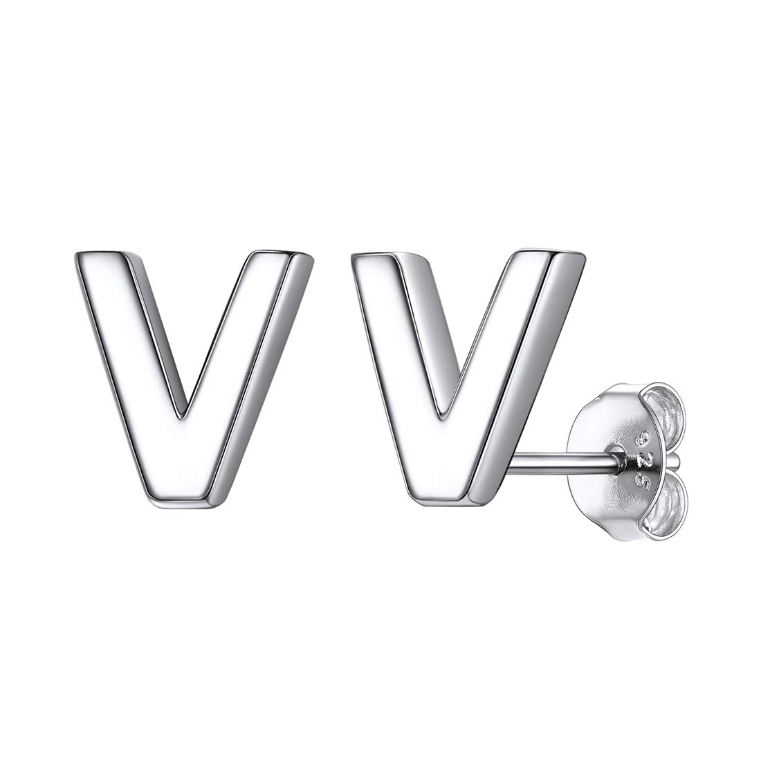 Hypoallergenic 925 Sterling Silver Initial Letter Stud Earrings for Women - Tiny A-Z Alphabet Studs for Sensitive Ears - Gift Box Included | Perfect for Everyday Wear, Gifts & Special Occasions