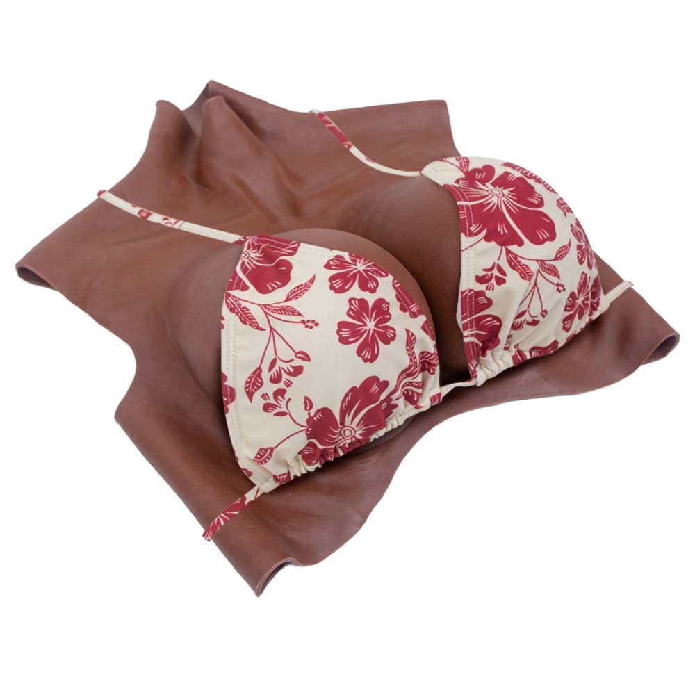 Premium Silicone Breast Forms & Breastplate - Natural Look Fake Breasts B-G Cup for Drag Queen, Cosplay, Crossdressing - Comfortable Cotton Filled High Collar Design for Stage Performances & Costume Parties