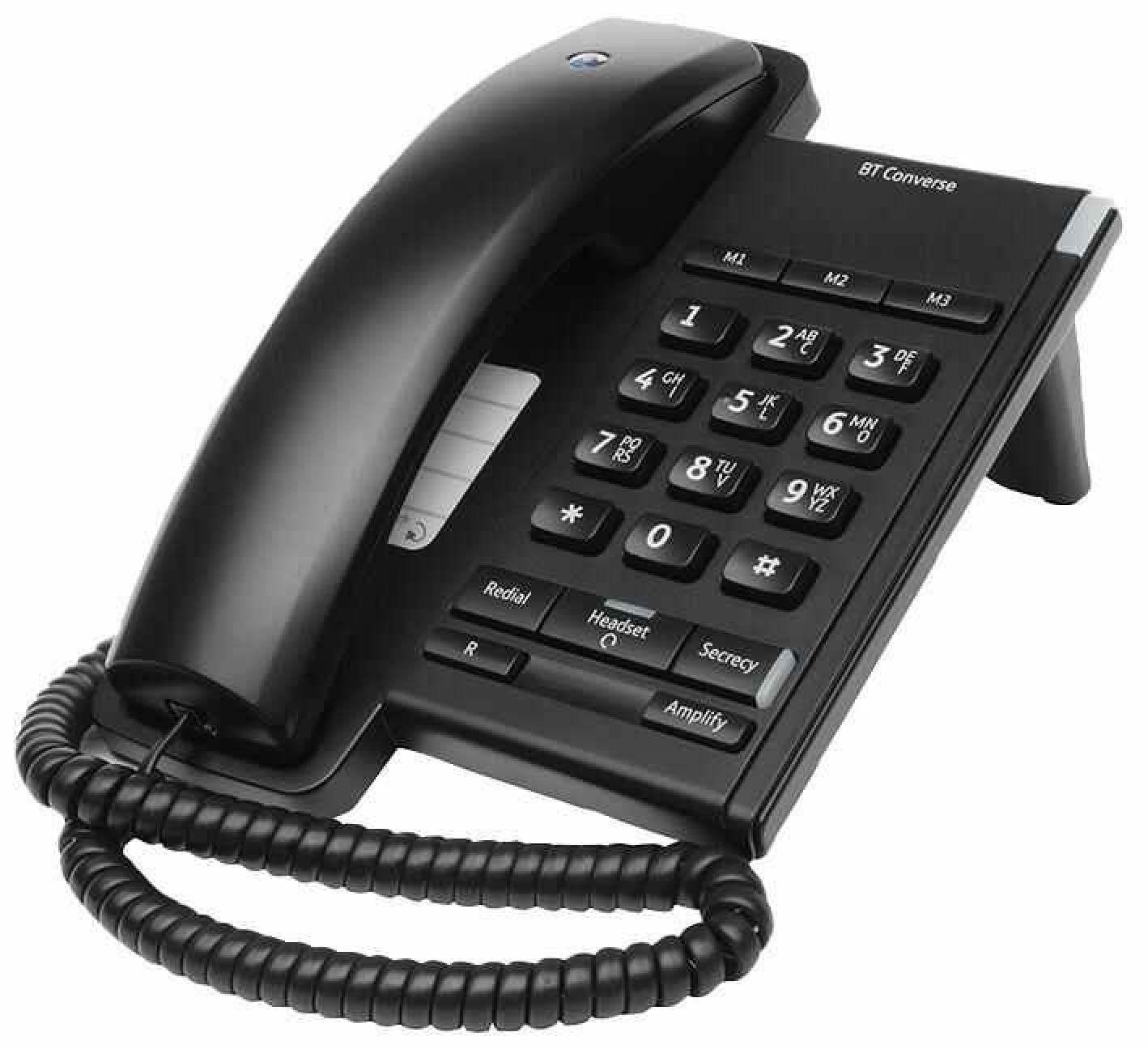 Converse 2100 Corded Phone in Black | Vintage Retro Home & Office Landline Telephone for Classic Decor & Functional Use