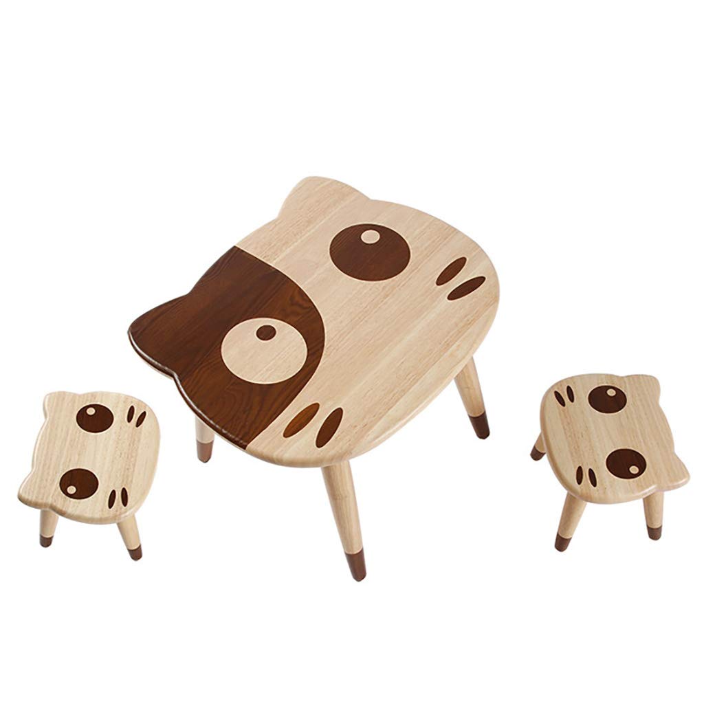 **Kids Solid Wood Table and Chair Set - Toddler Cartoon Activity Table for Children's Room, Bedroom, Daycare & Playroom - Durable Wooden Furniture for Learning & Play**    *(Perfect for arts & crafts, snack time, homeschooling, and imaginative play!)*