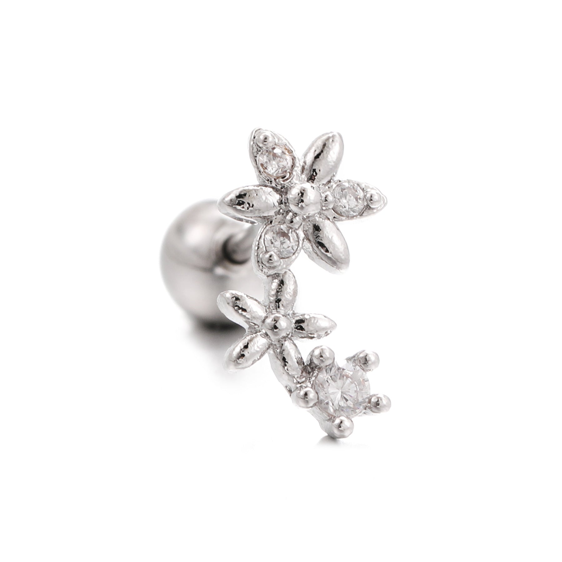 16G Silver Fish Bone Cartilage Barbell Piercing Jewelry - Stainless Steel Body Jewelry for Helix, Tragus, or Ear Cartilage Piercings | Perfect for Everyday Wear or Special Occasions | HSPJ324