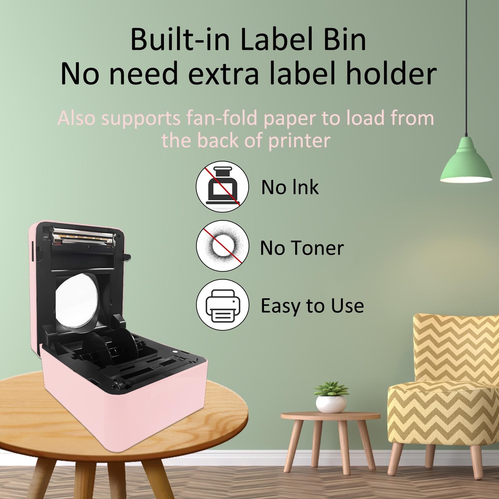 4x6 Thermal Shipping Label Printer - Bluetooth Wireless Sticker Printer for Small Business, Compatible with Amazon & eBay - Pink | Perfect for E-commerce, Warehouse & Logistics Labeling