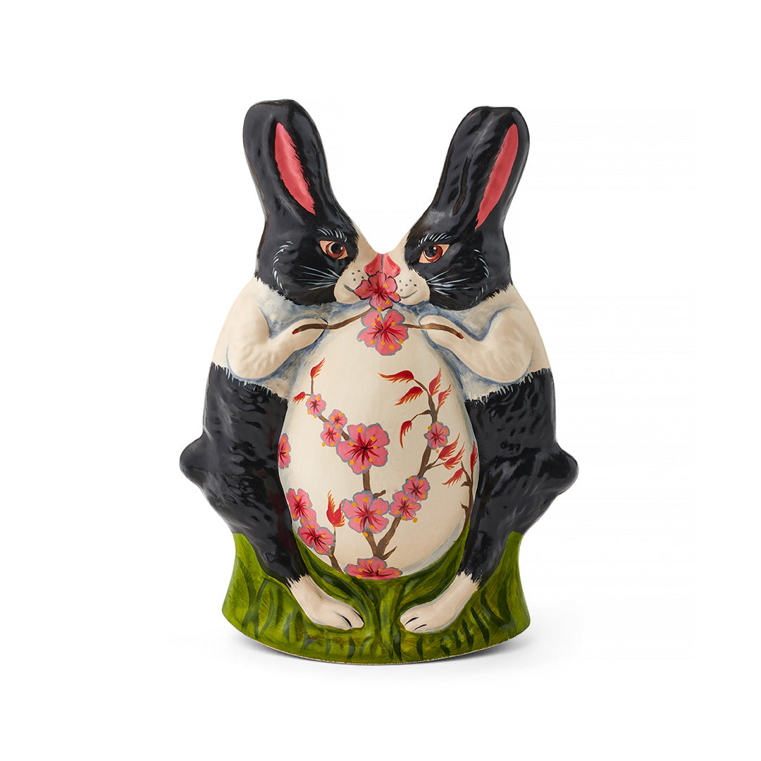 Cherry Blossom Easter Bunny Eggs - Hand-Painted Decorations for Easter, Spring Home Decor, and Party Favors