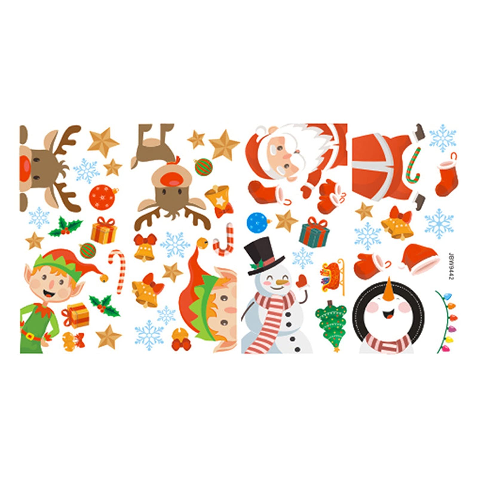 Vintage Style DIY Christmas Window Stickers - PVC Holiday Decals for Doors, Windows & Showcases - Perfect for Home, Office & Retail Decorations