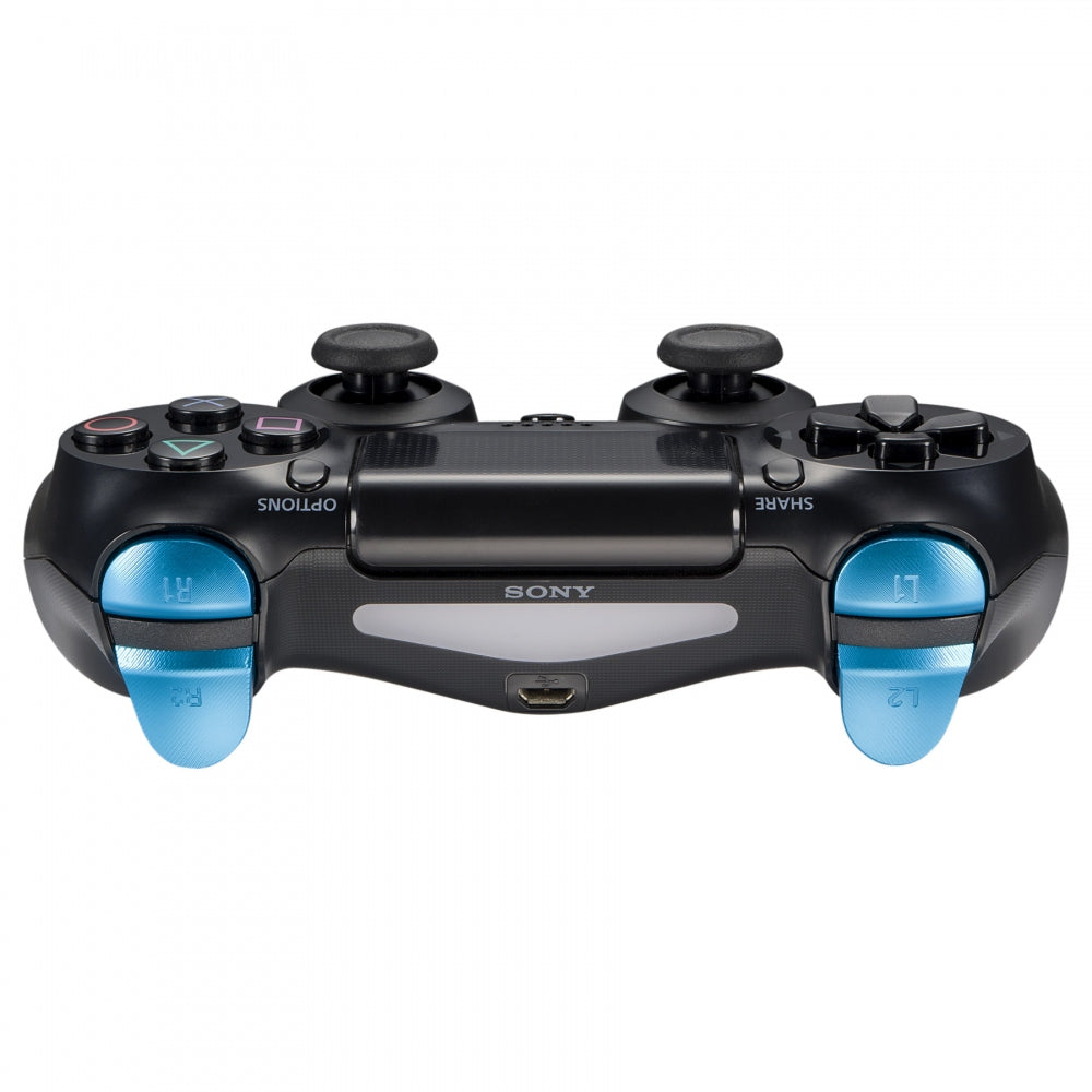 eXtremeRate Metal Blue Buttons & Triggers Kit for PS4 Controller - Custom R1 L1 R2 L2 Replacement Parts | Perfect for Gaming, Modding & Controller Repair