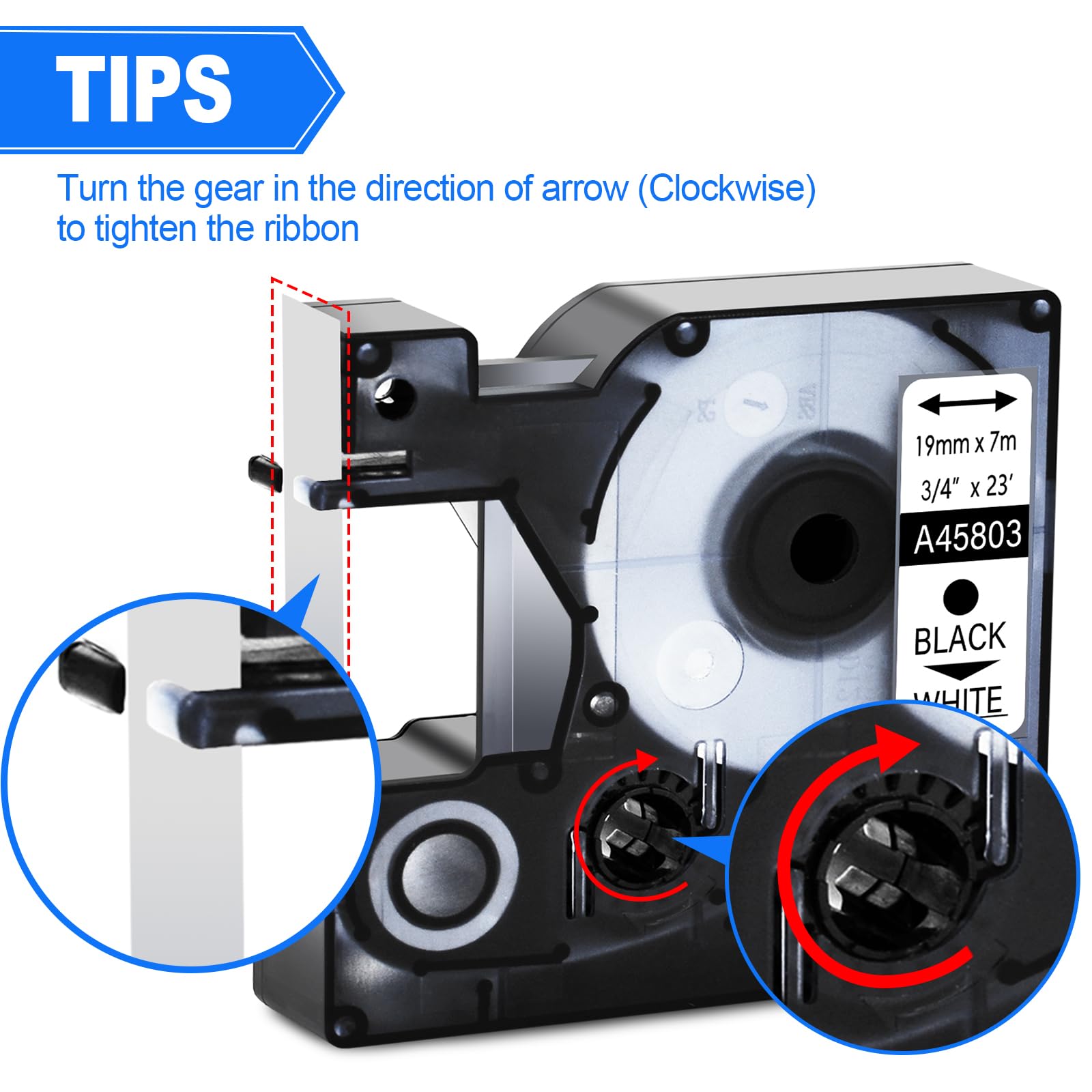 GREENCYCLE Compatible Label Maker Tape for DYMO D1 - 3/4
