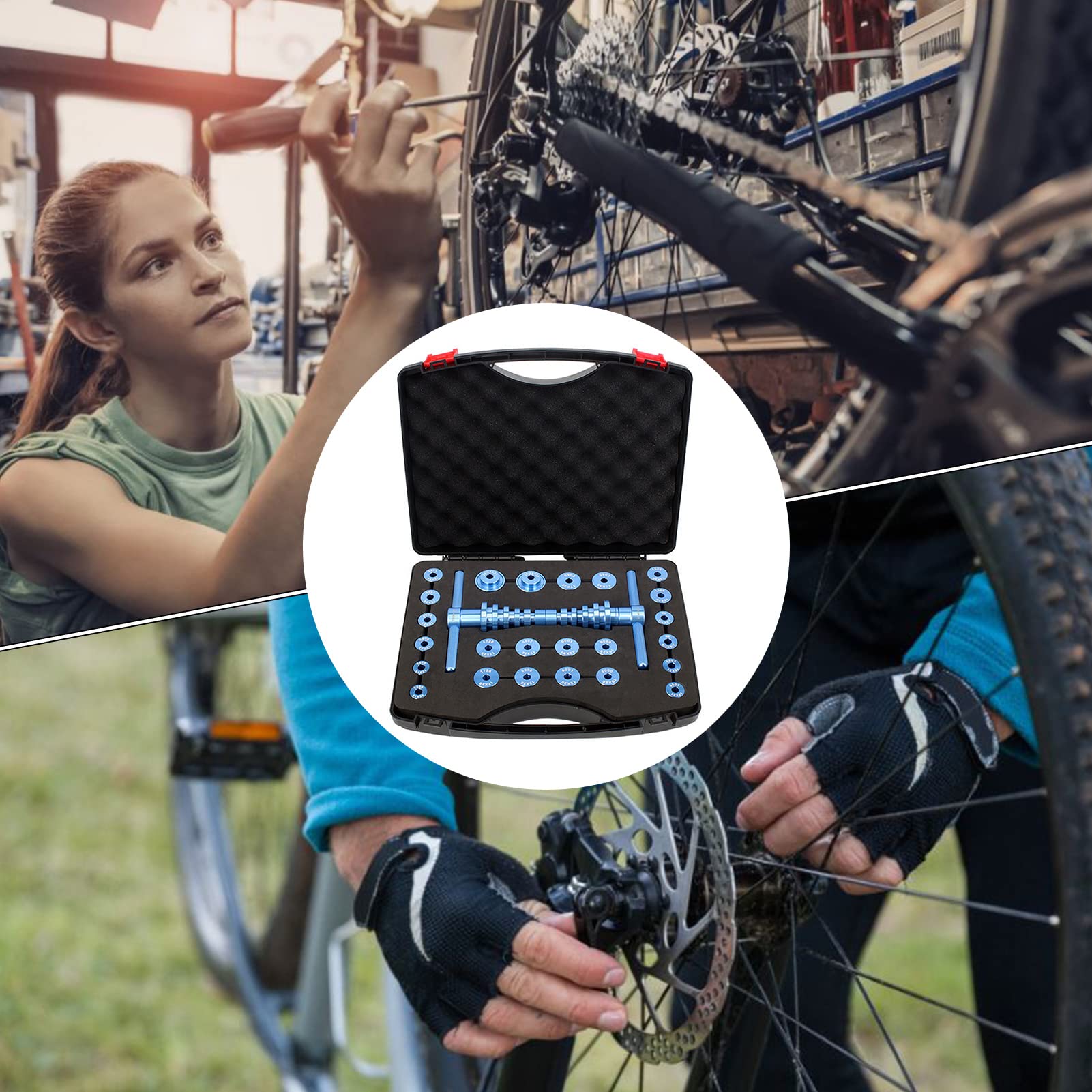 Premium Bike Bearing Press Kit - Universal Bicycle Wheel Hub Bearing Tool Set for Soft Tail Frame Drift | Professional Bike Repair & Maintenance Equipment for DIY Enthusiasts & Bike Shops
